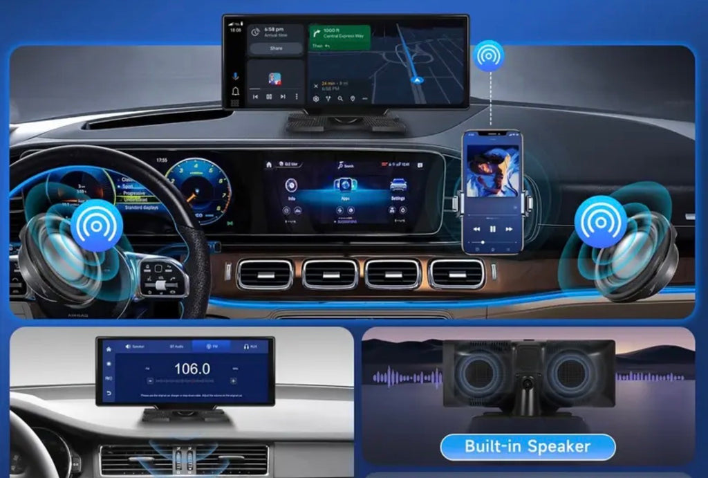 CarPlay screen, 10.26-inch screen size, 4K front camera, Full HD rear camera, with power cable and fuse box. Price 30 including installation.