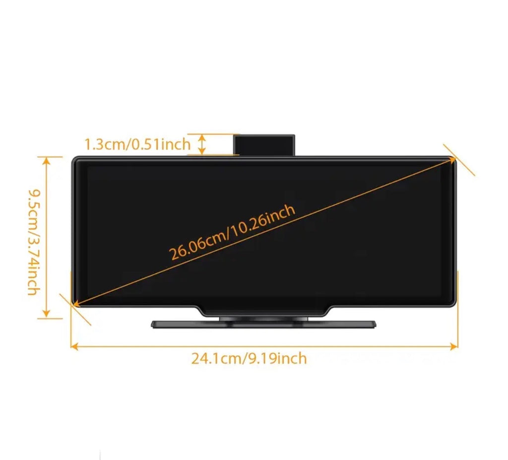 CarPlay screen, 10.26-inch screen size, 4K front camera, Full HD rear camera, with power cable and fuse box. Price 30 including installation.