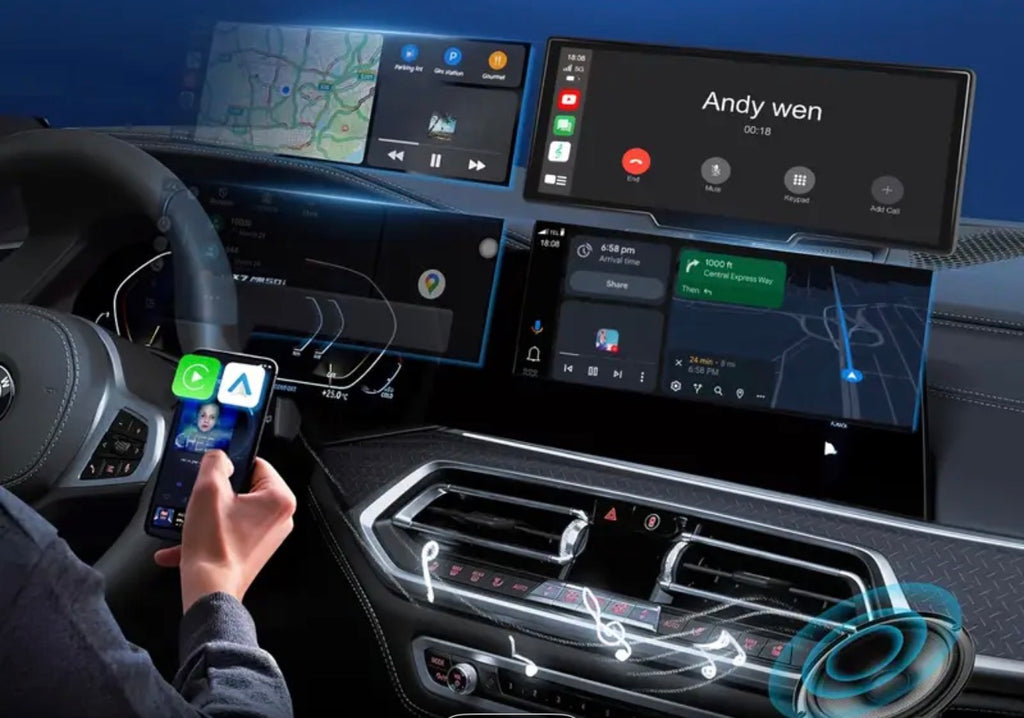 CarPlay screen, 10.26-inch screen size, 4K front camera, Full HD rear camera, with power cable and fuse box. Price 30 including installation.