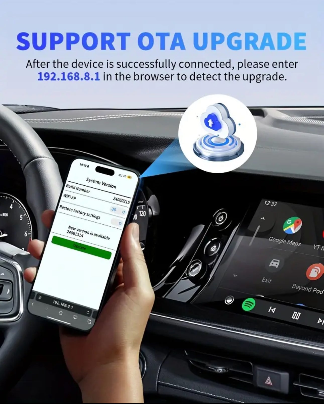 قطعه تحولك شاشت سيارتك الي كاربلي من دون سلك