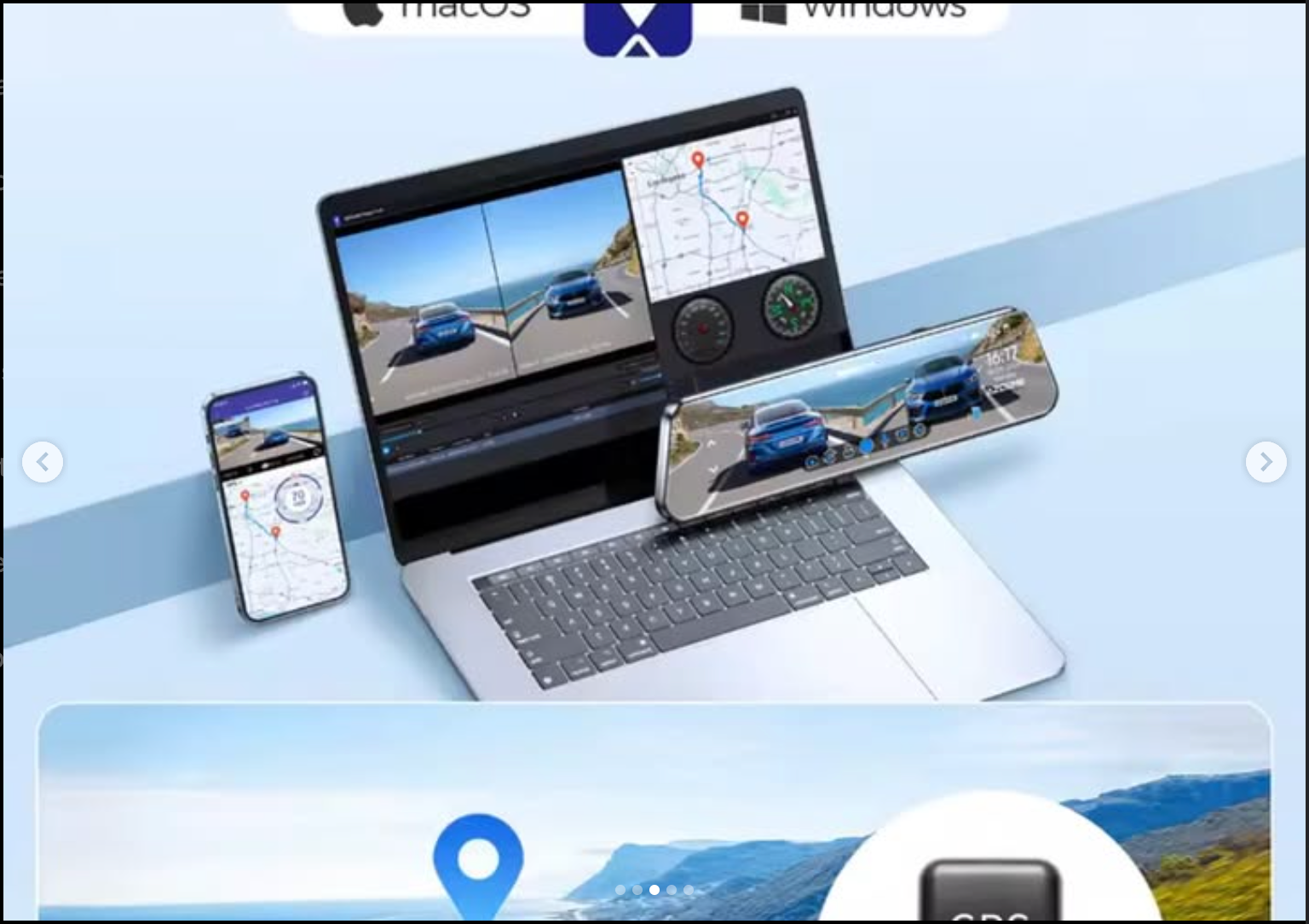 Azdome dash cam, 12-inch screen, rear camera