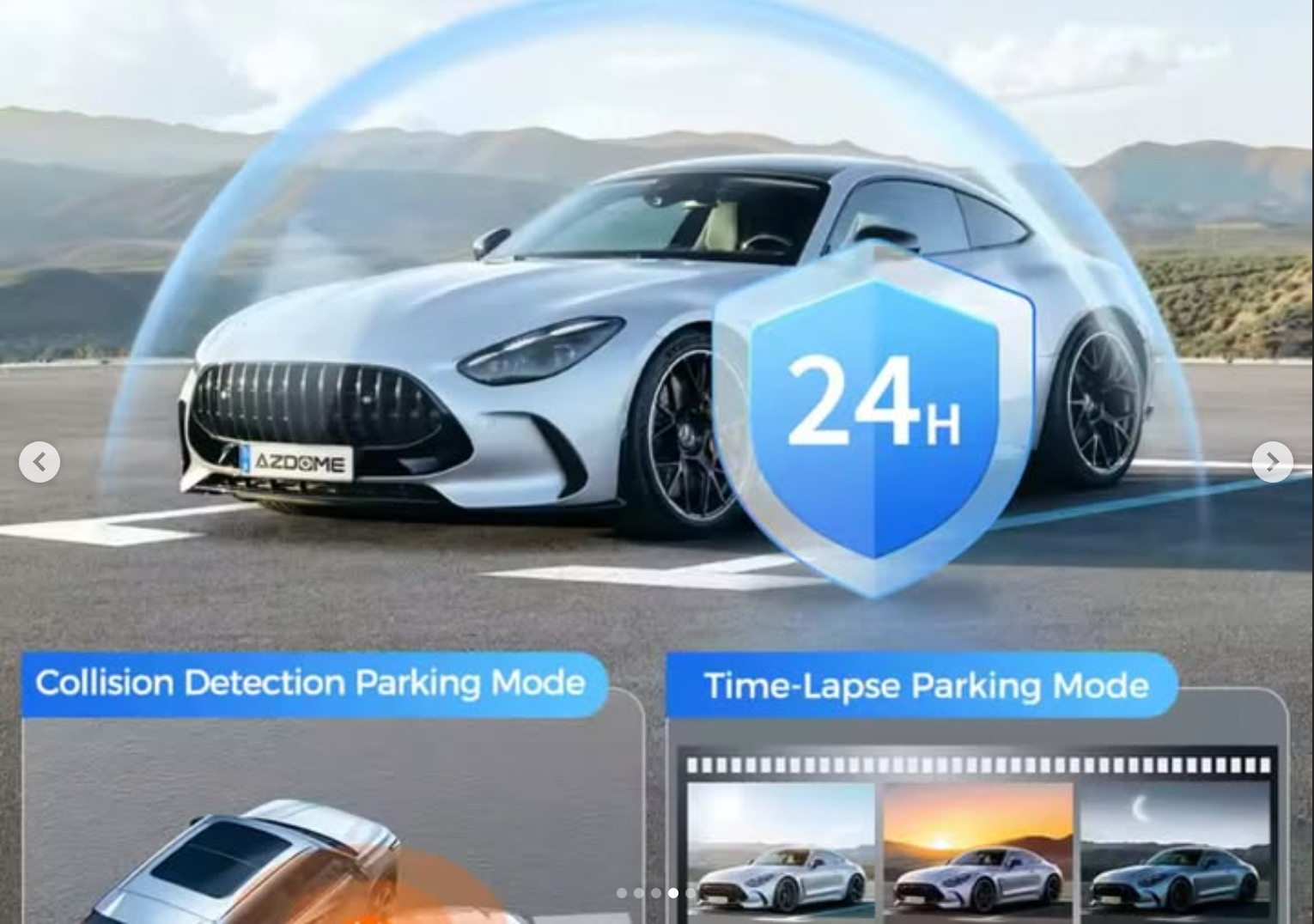 Azdome dash cam, 12-inch screen, rear camera