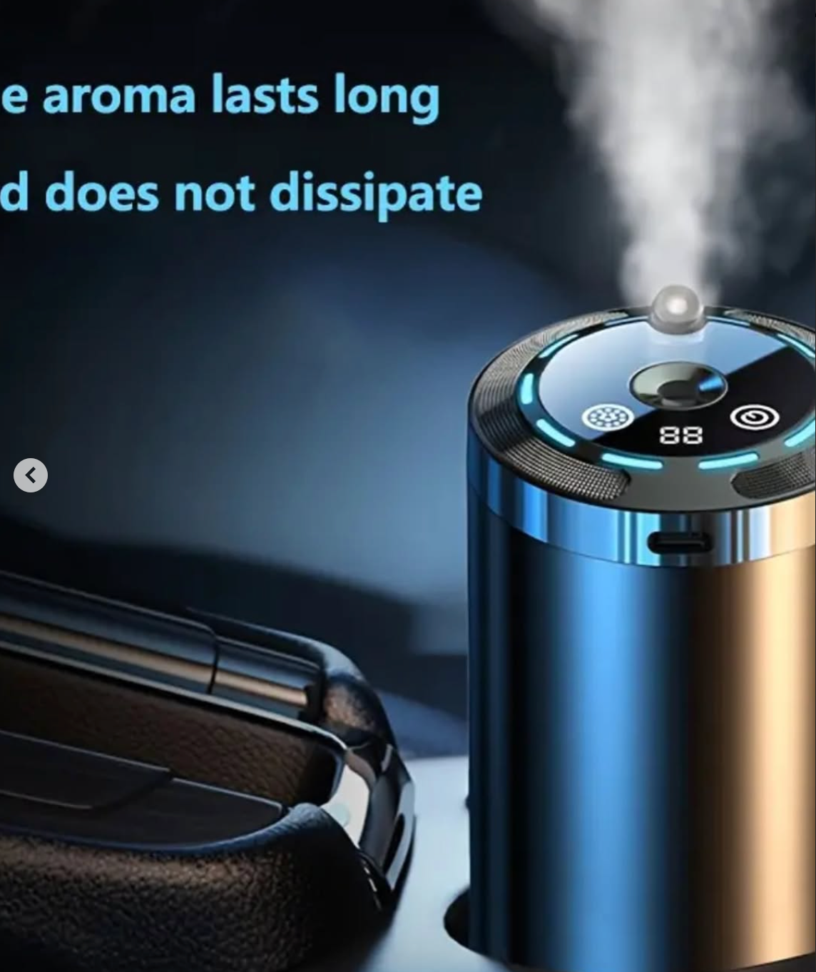 Smart car air diffuser with essential oils