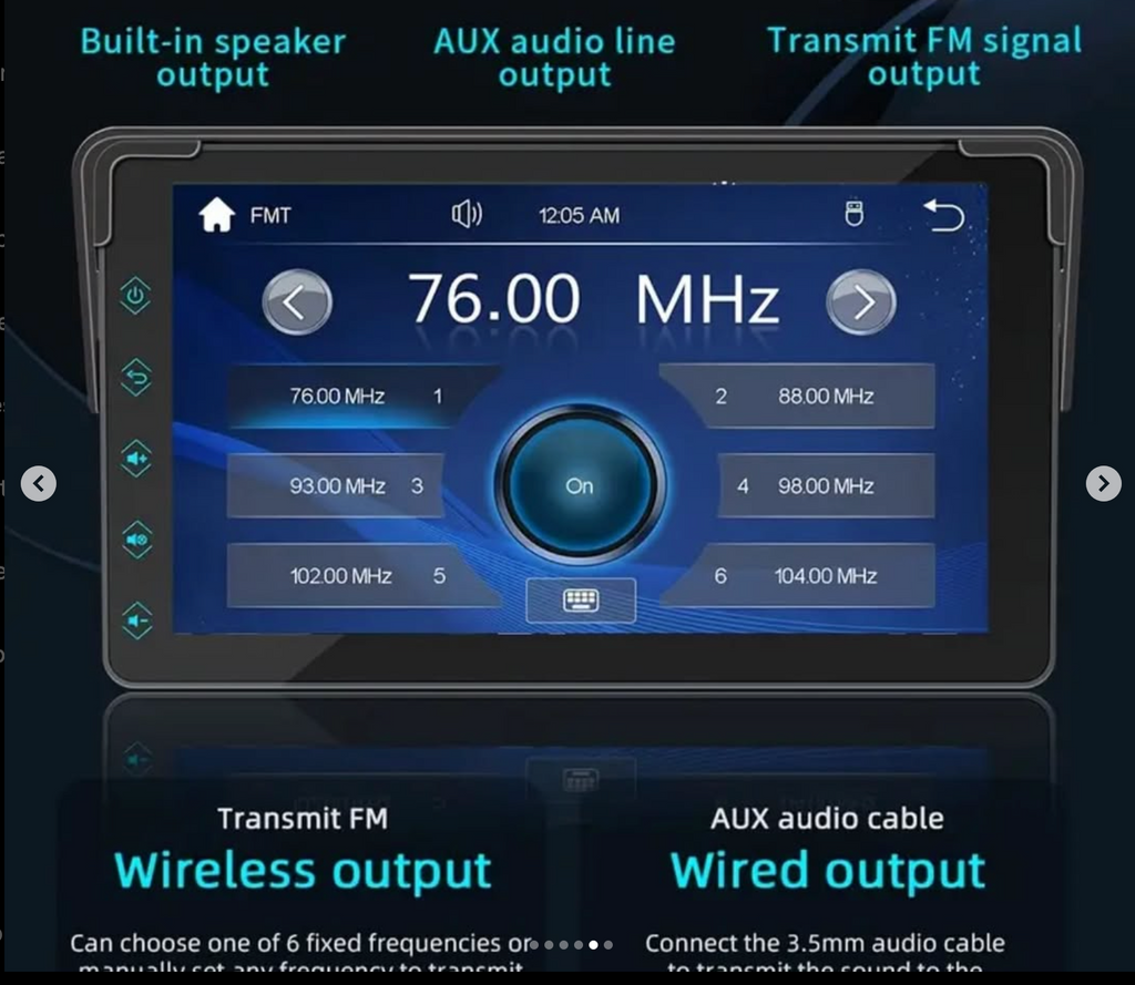7-inch CarPlay screen with rear camera