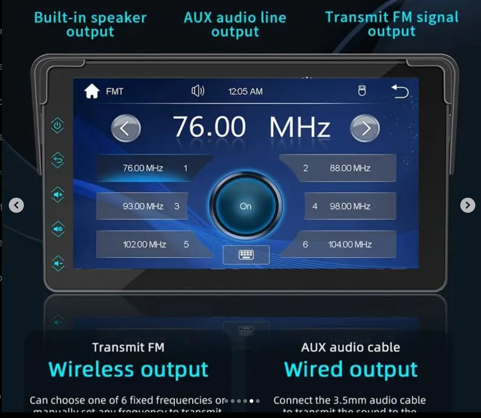7-inch CarPlay screen with rear camera