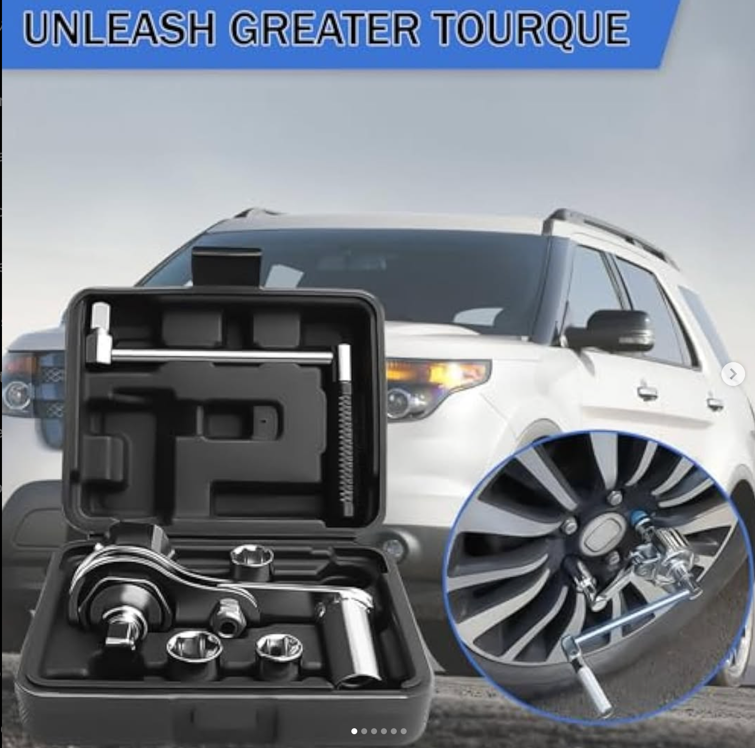 Dynamic Car Wheel Wrench with Carrying and Storage Bag