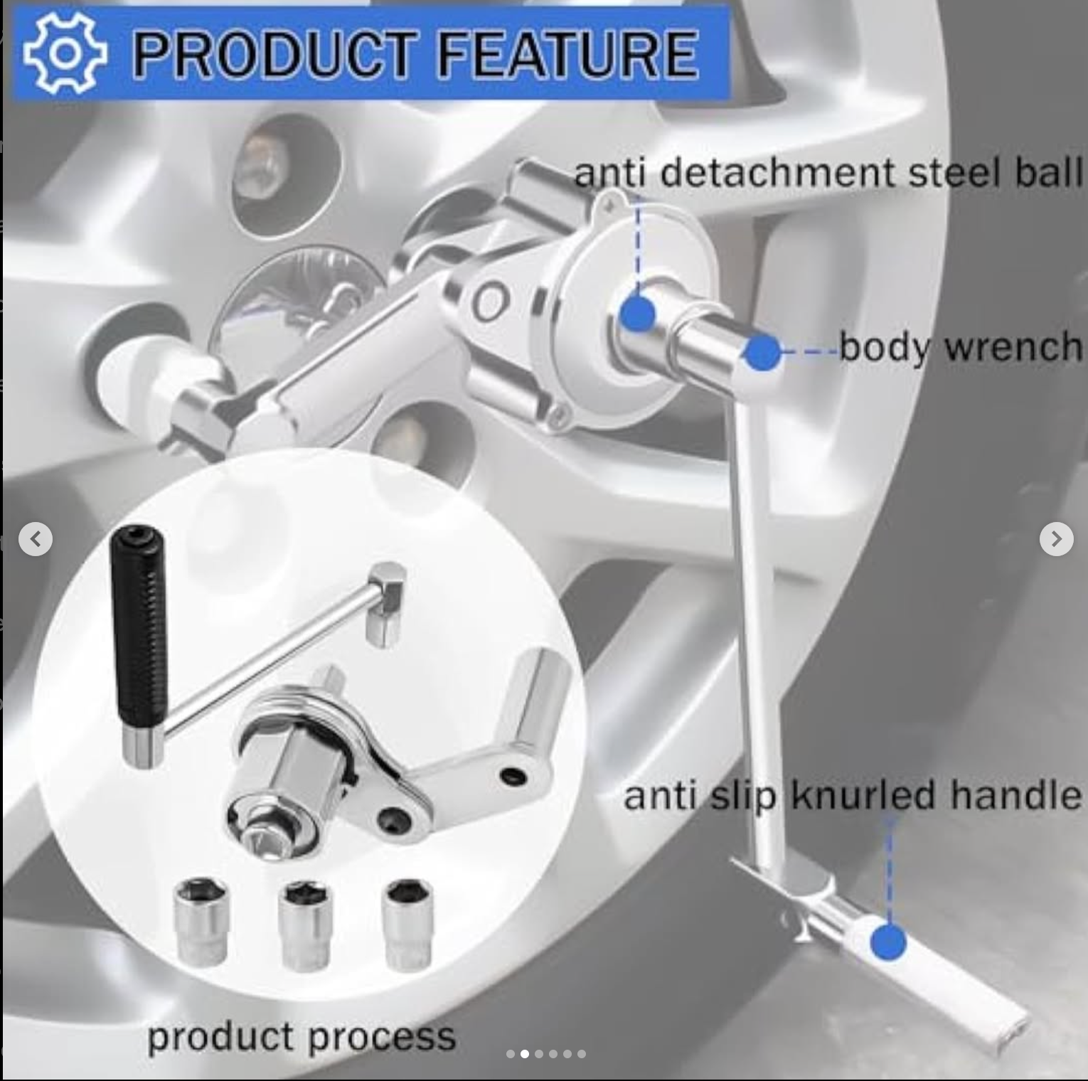 Dynamic Car Wheel Wrench with Carrying and Storage Bag
