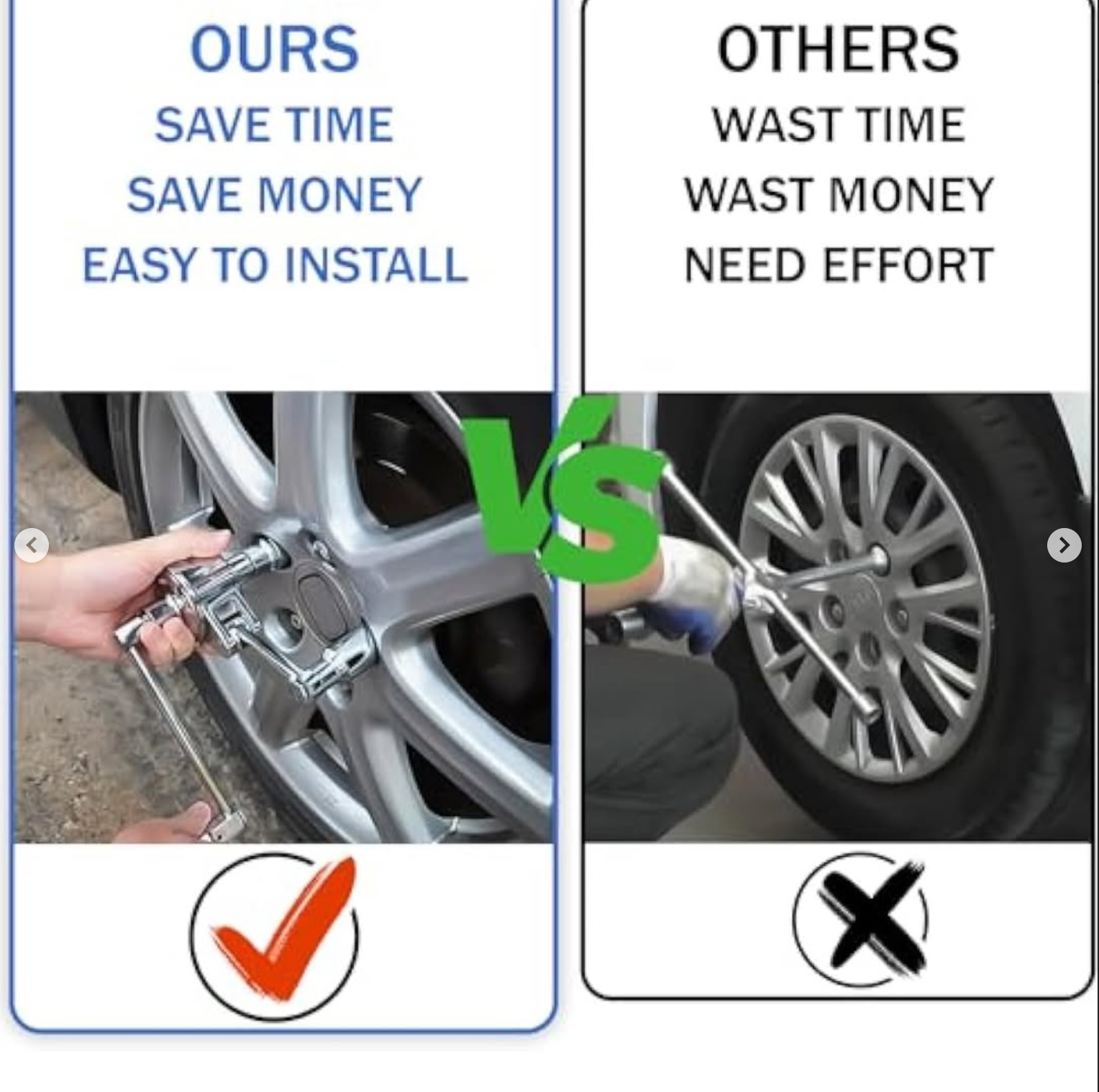 Dynamic Car Wheel Wrench with Carrying and Storage Bag