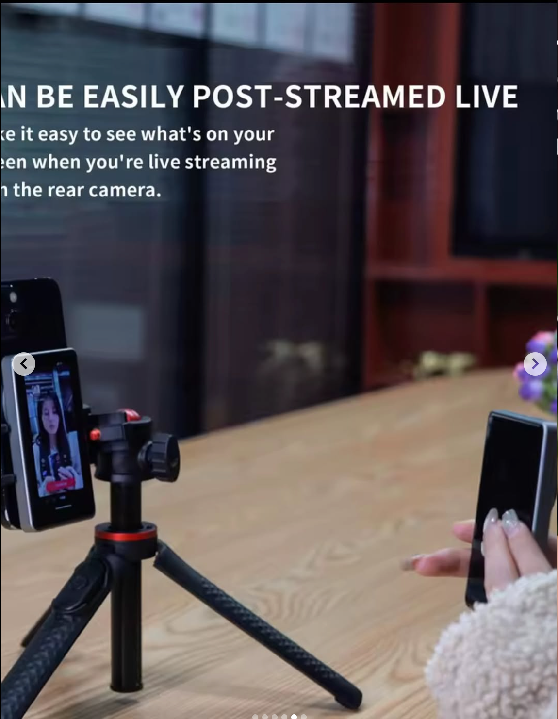 Magnetic Phone Self-Timer Monitor Screen Using Rear Camera Screen for Live Streaming Content Creation