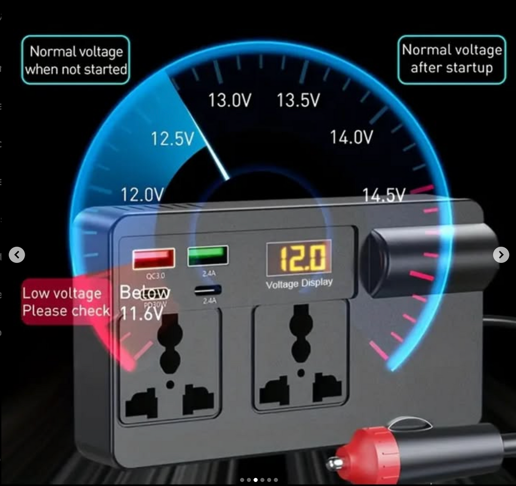 200W High Power Car Power Inverter Fast Charging