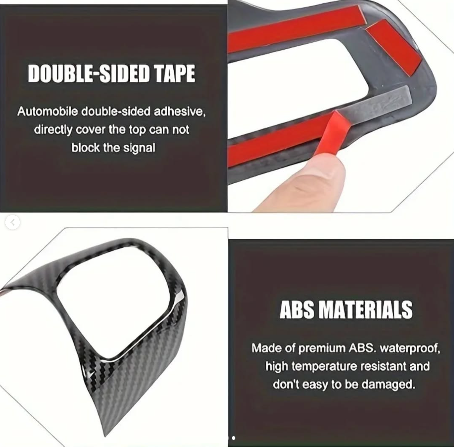 Carbon Fiber Steering Wheel Cover for Ford Mustang 2015-2023