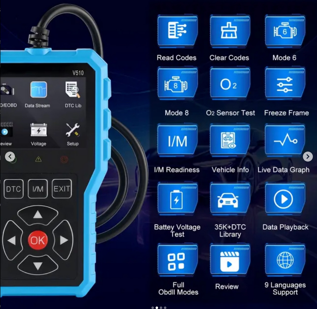OBD2 Diagnostic Scan Tool Live Data Stream Battery Voltage Test,