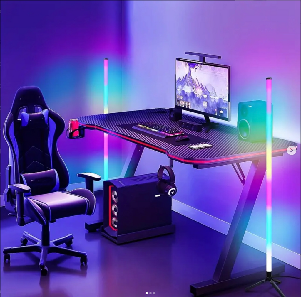 RGB Color Changing Lighting Corner Stand with Music Sync and Remote Control