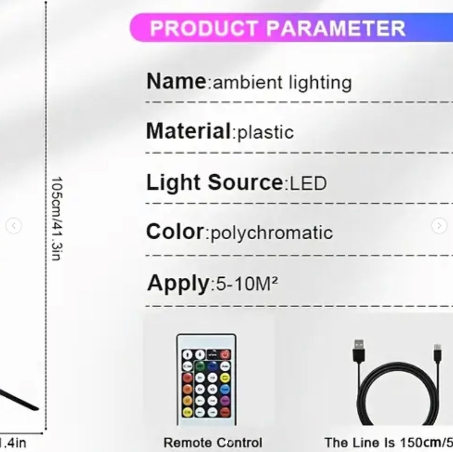 RGB Color Changing Lighting Corner Stand with Music Sync and Remote Control