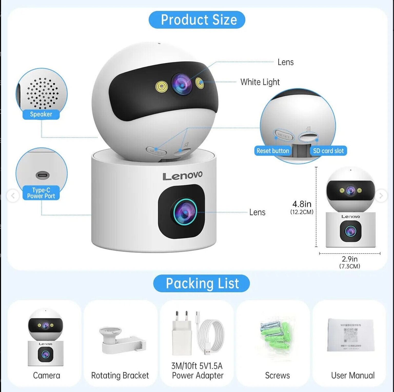 4K Home Monitoring Camera with 5G Network and Wi-Fi Connection
