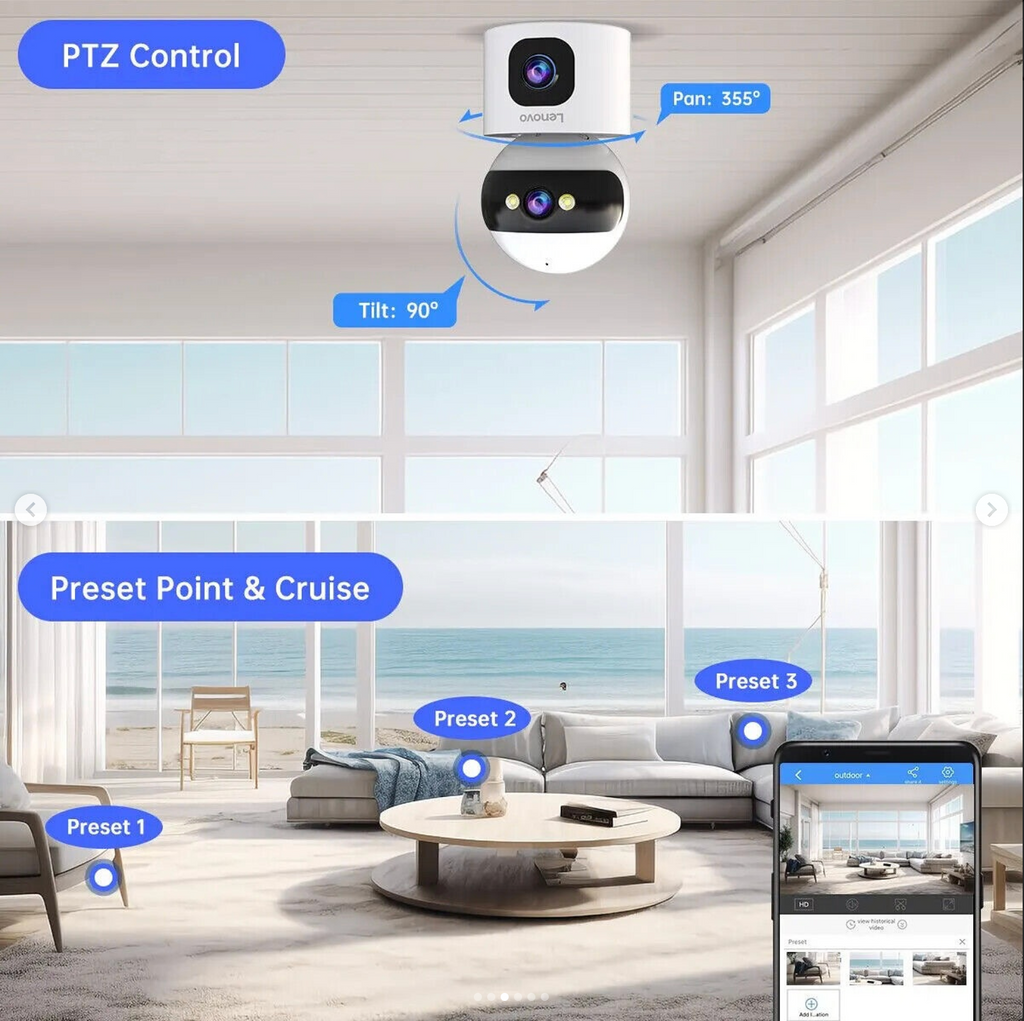 4K Home Monitoring Camera with 5G Network and Wi-Fi Connection