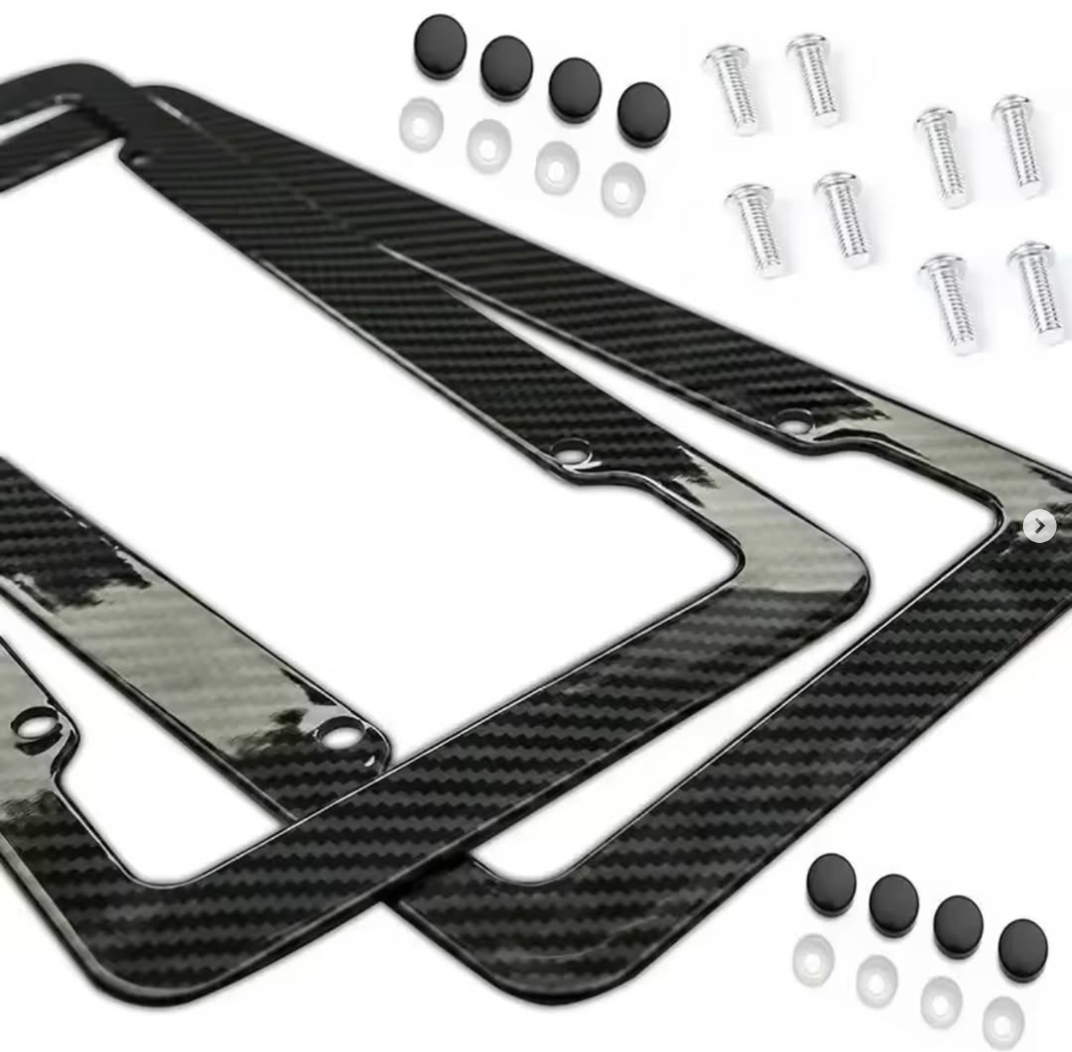 Carbon fiber front and rear license plate frames