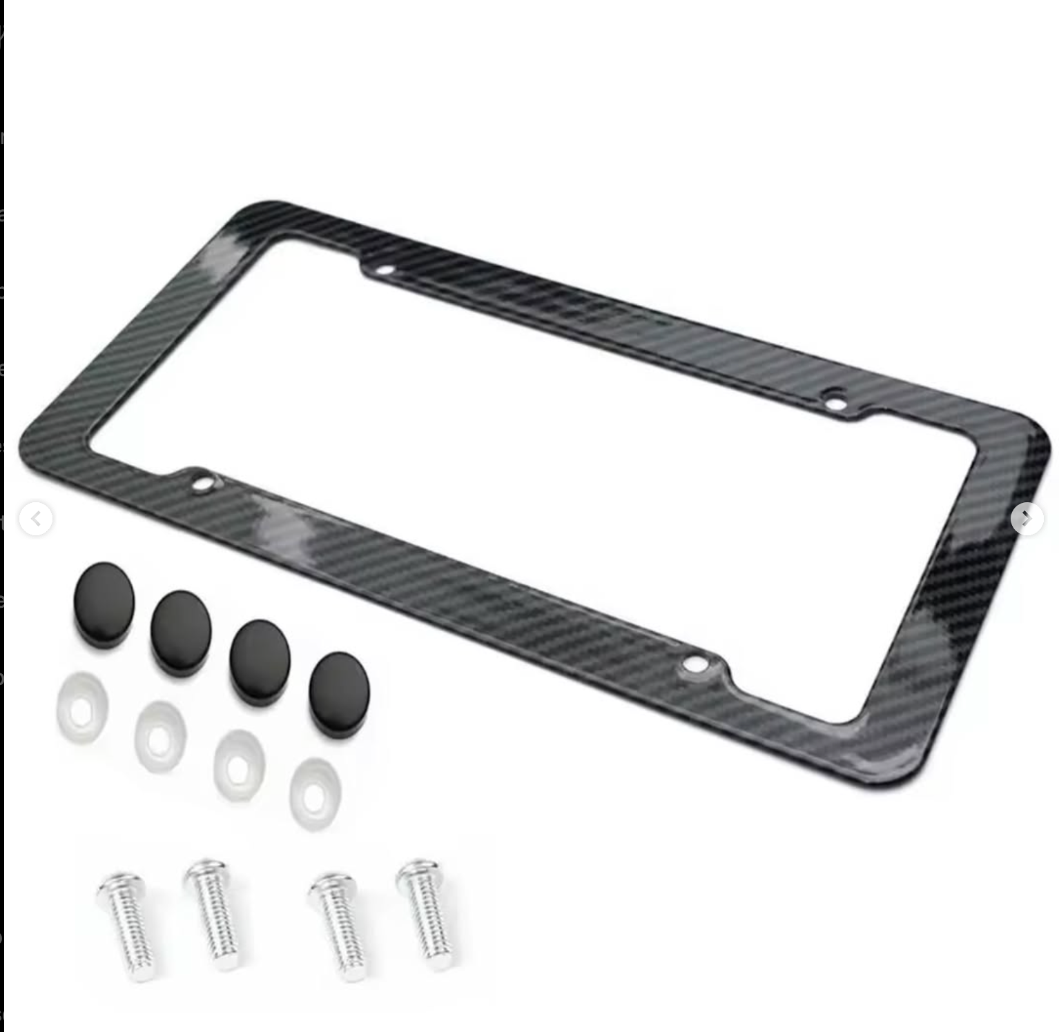 Carbon fiber front and rear license plate frames