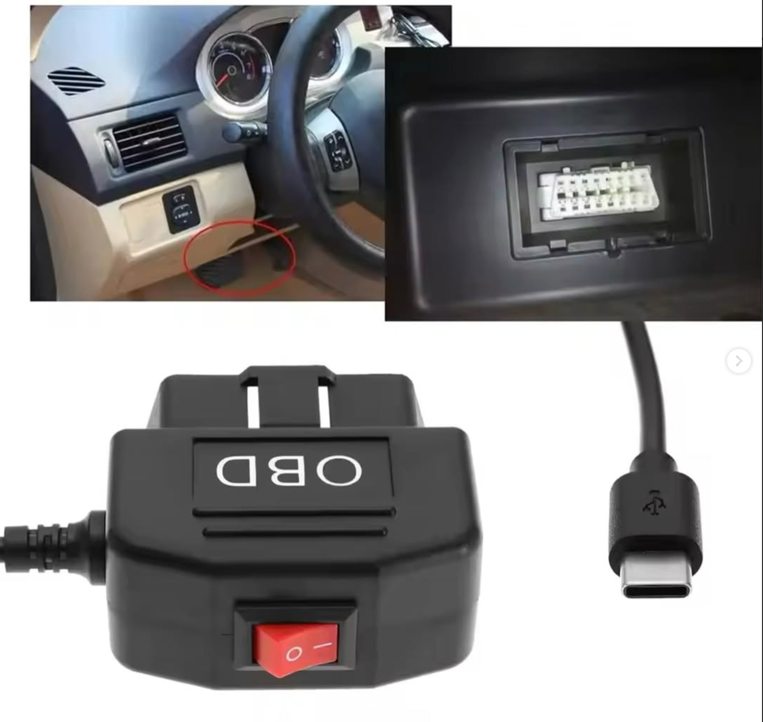 Our OBD power cable is a perfect match for all dashboard cameras with Type C port.