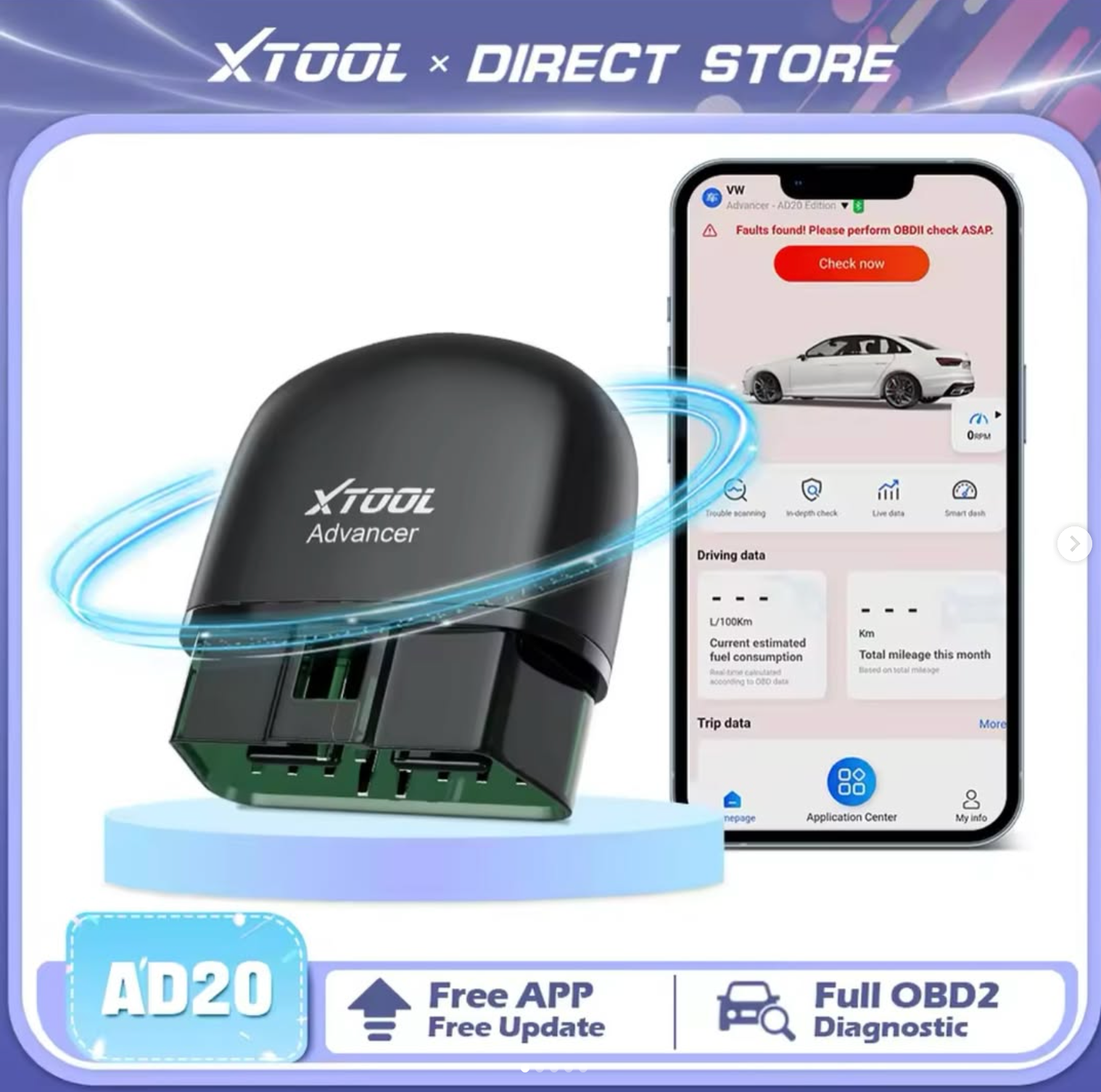 XTOOL AD20 OBD2 Car Diagnostic Tool Features Free App