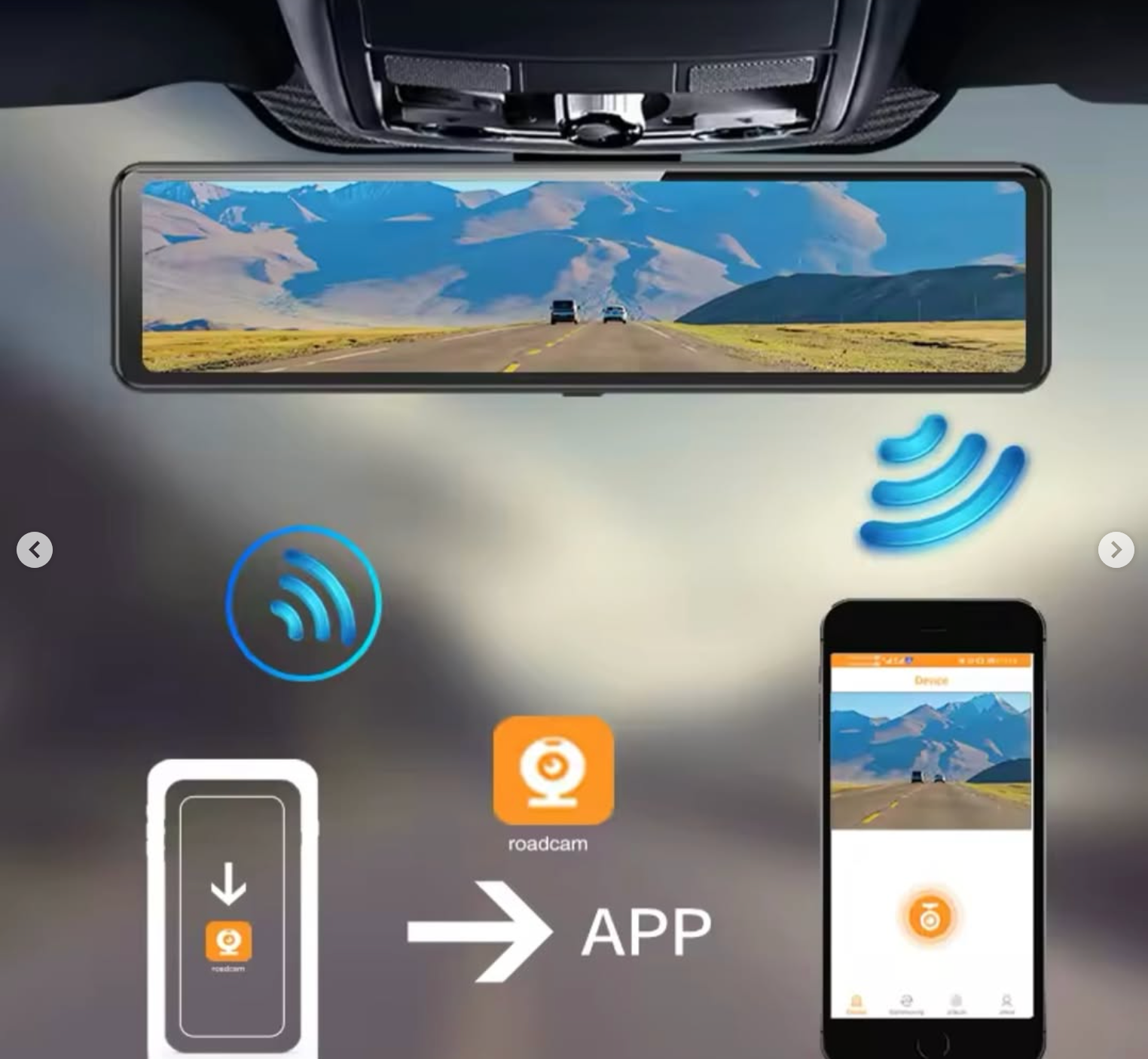 12-inch dash cam with three cameras and CarPlay