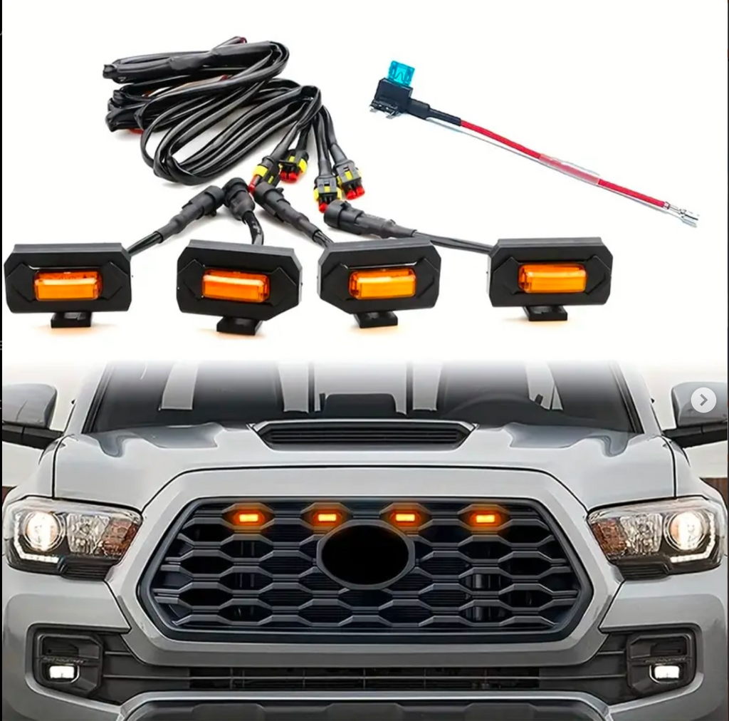 4 pieces of lights that fit in place of the grille