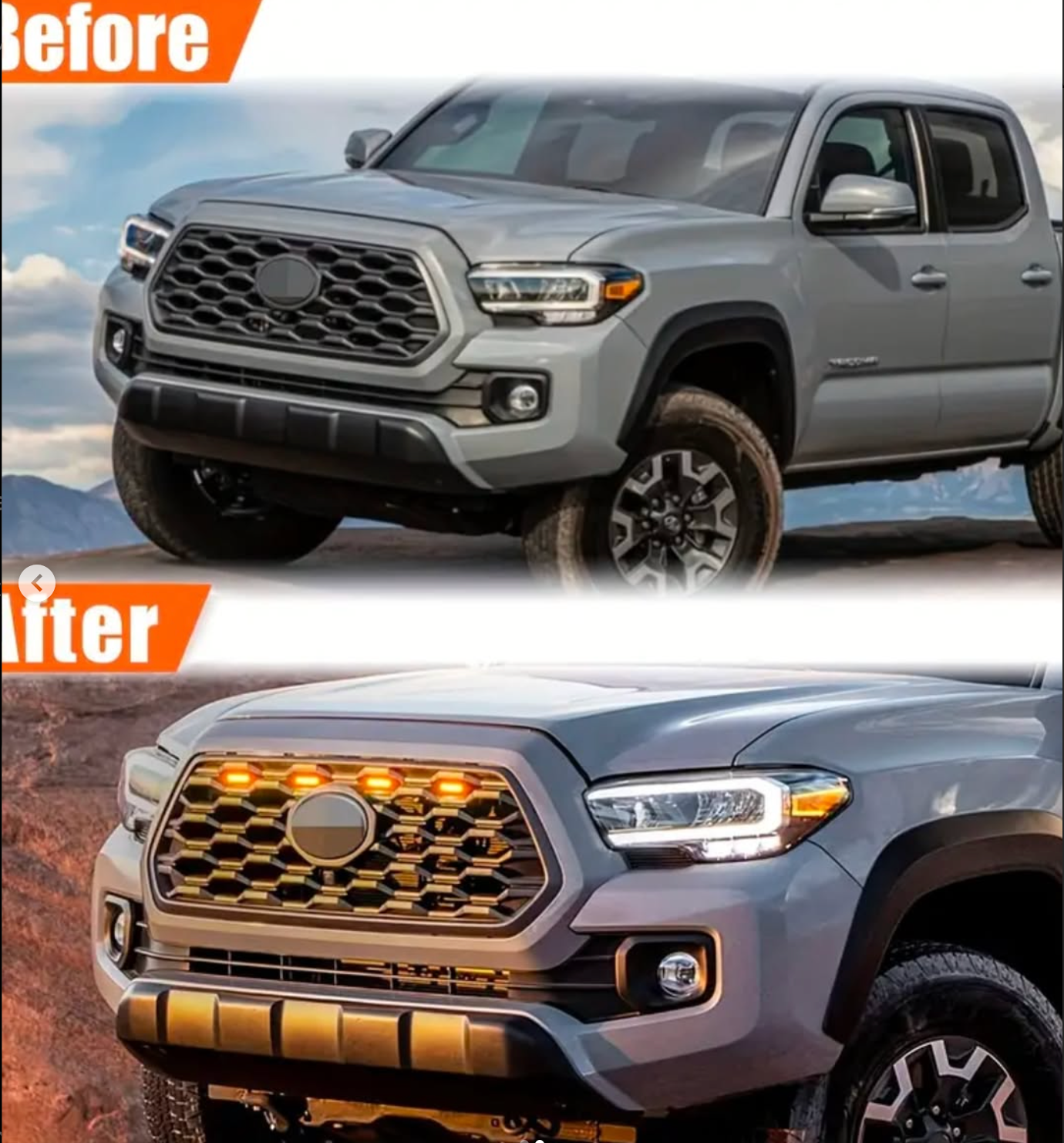 4 pieces of lights that fit in place of the grille