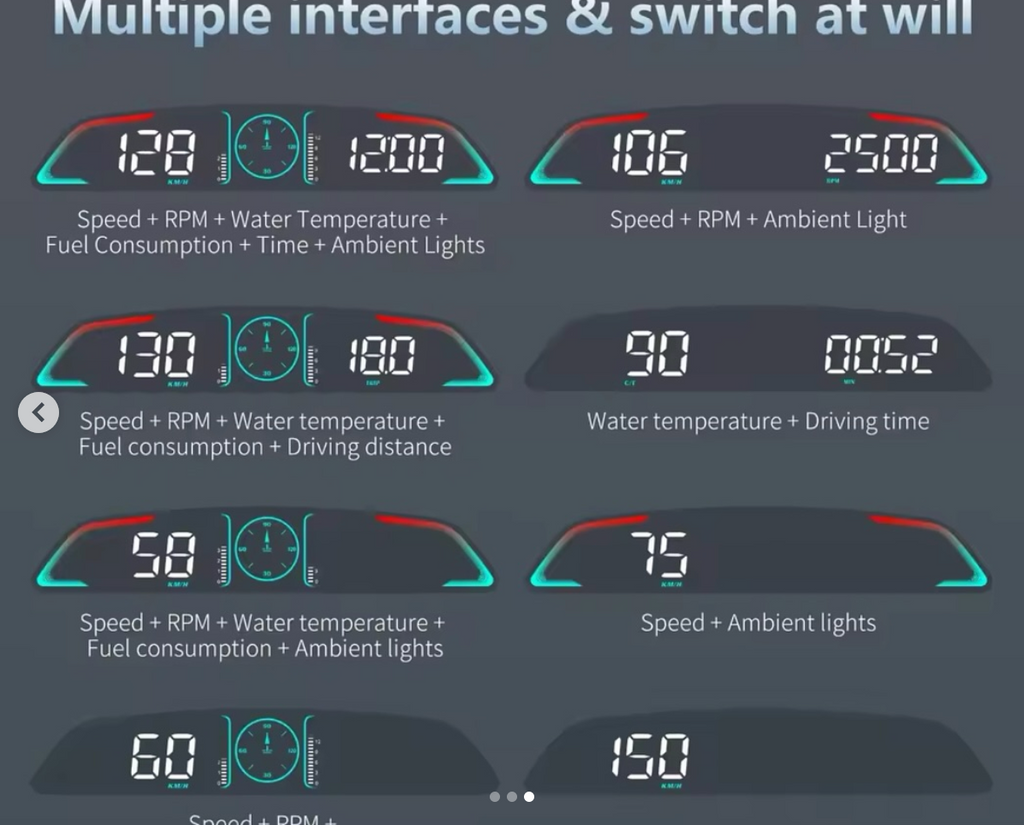 B3 gear features car speed, tachometer