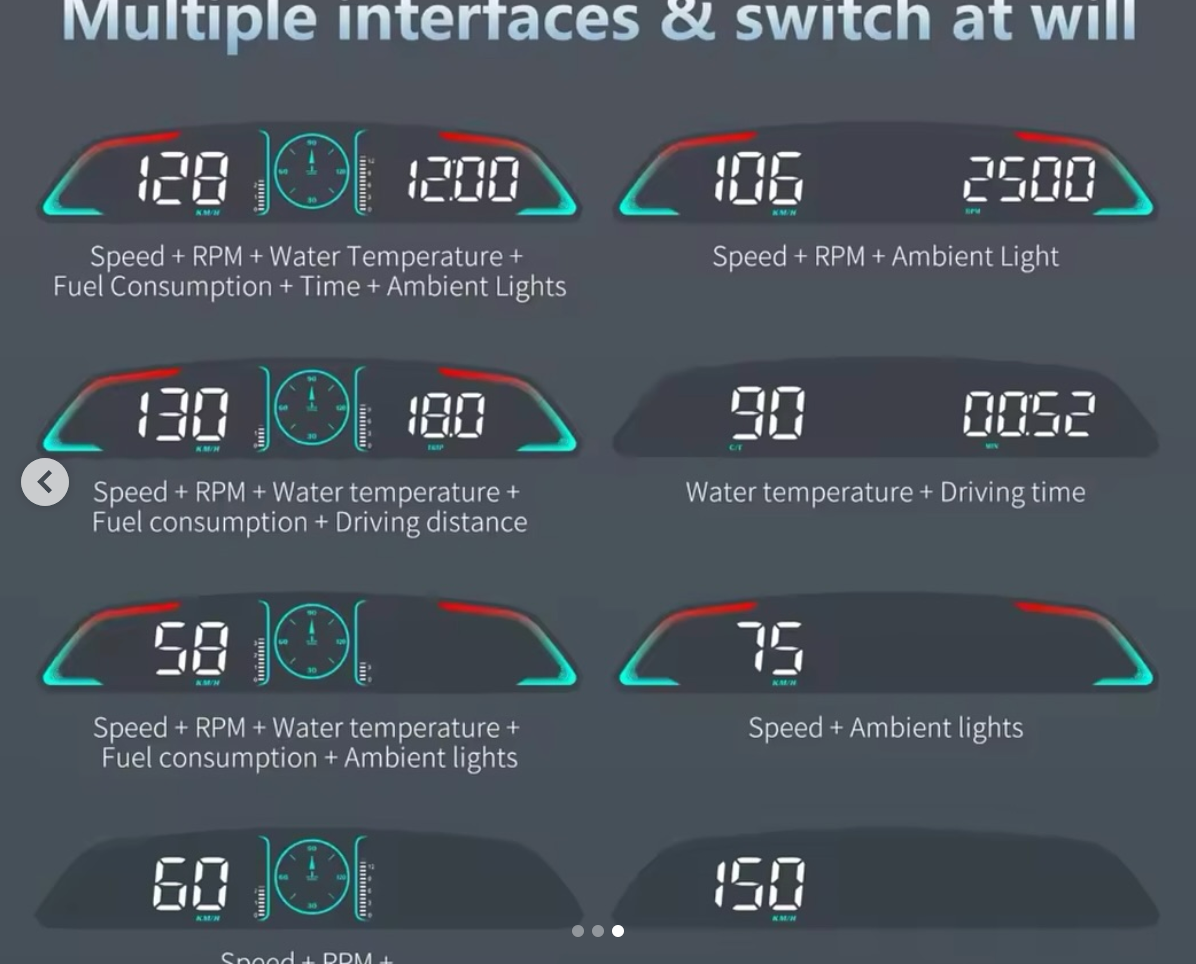B3 gear features car speed, tachometer