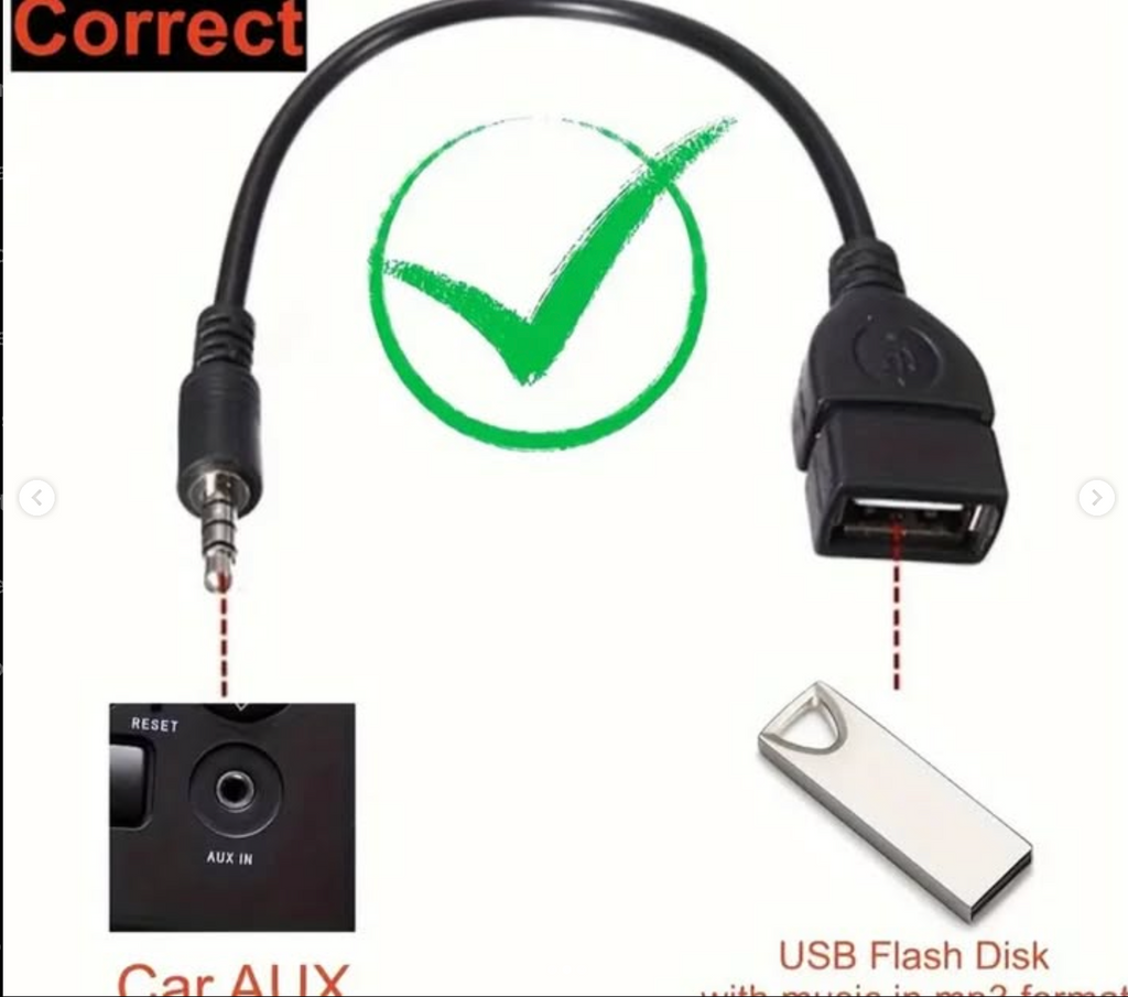Car Aux to USB Converter Cable CD Player MP3 Audio Cable USB to 3.5mm Audio T-Port U Disk Connection