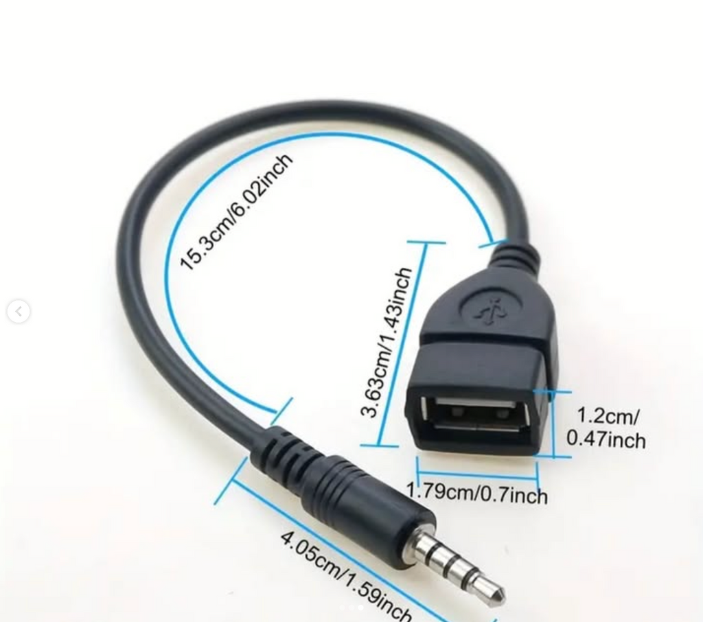 Car Aux to USB Converter Cable CD Player MP3 Audio Cable USB to 3.5mm Audio T-Port U Disk Connection