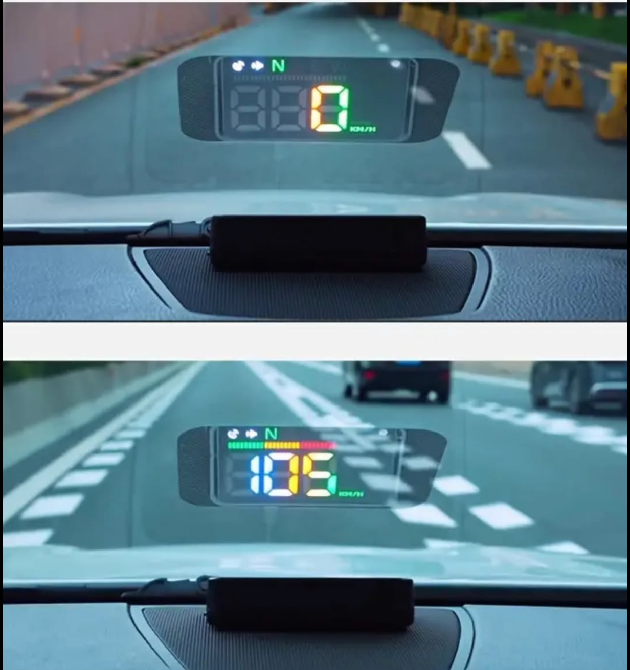 KWHUD Multifunctional Car Head-Up Display with Speedometer for All Models USB Powered