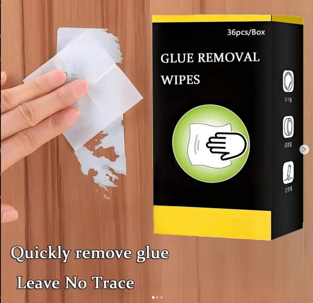 36 Pieces Glue Remover Swabs, Easy to Use Packs Quickly Clean Adhesive for Many Surfaces, Leaves No Residue