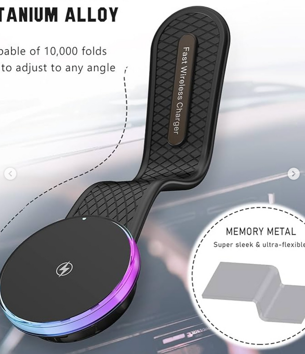 The magnetic car phone holder ensures your phone stays securely in place.