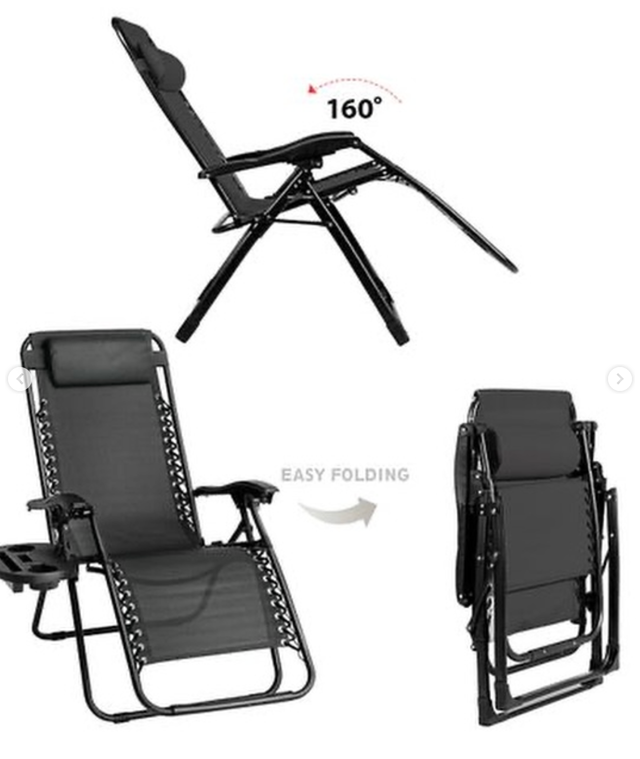 Folding recliner chair with cushion