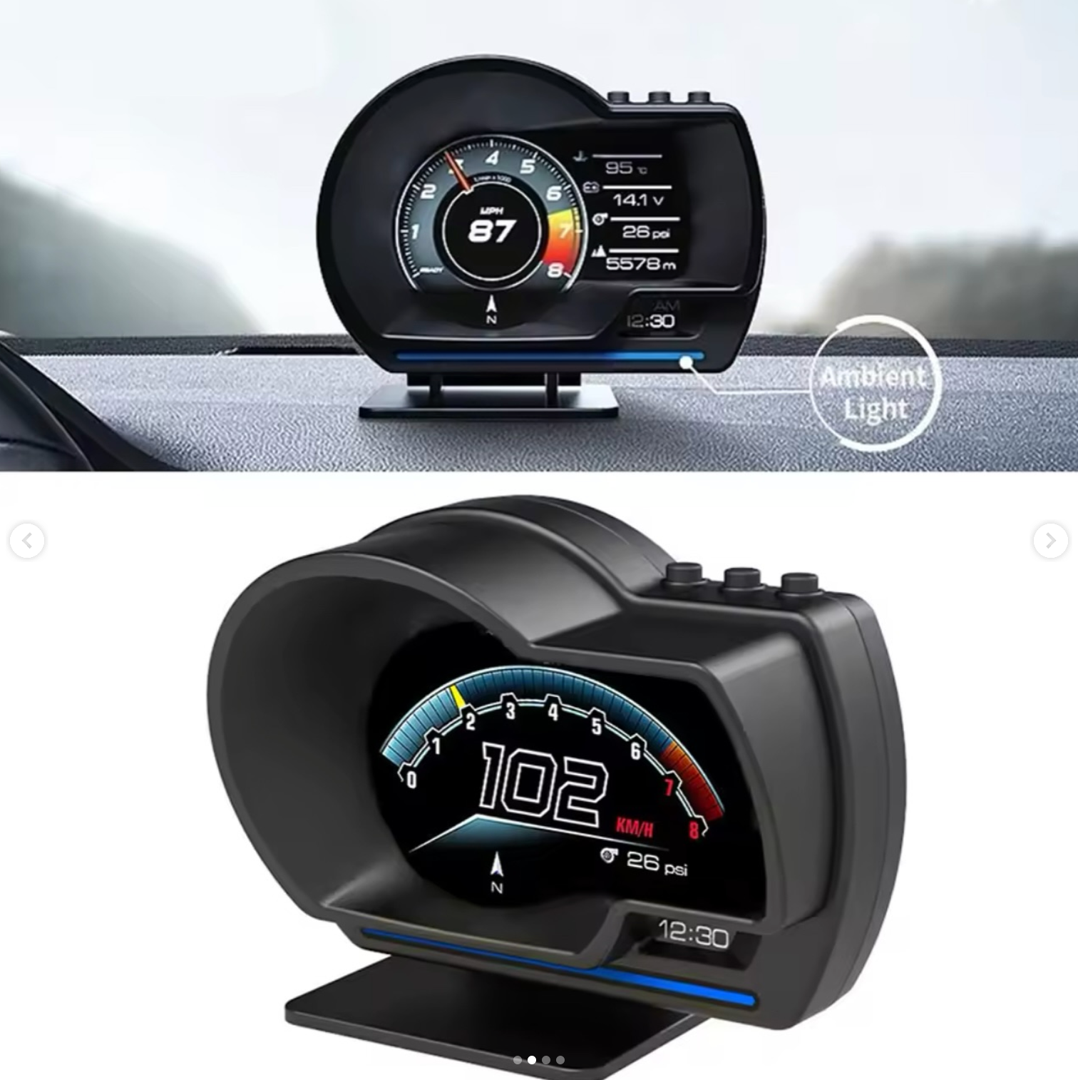 OBD2 + GPS HUD Speedometer Digital Car Display Speedometer Turbo RPM Temperature Alarm