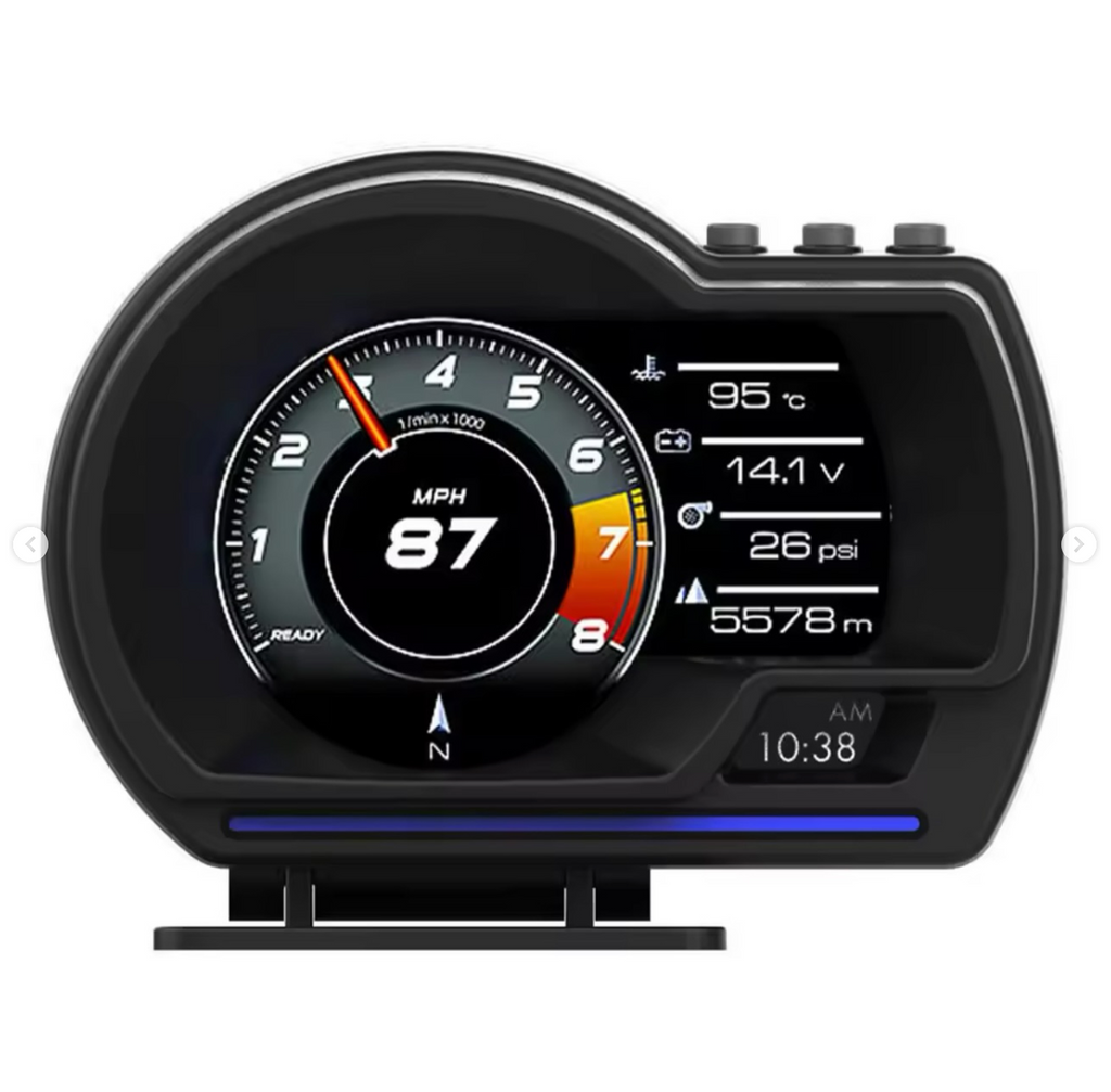 OBD2 + GPS HUD Speedometer Digital Car Display Speedometer Turbo RPM Temperature Alarm