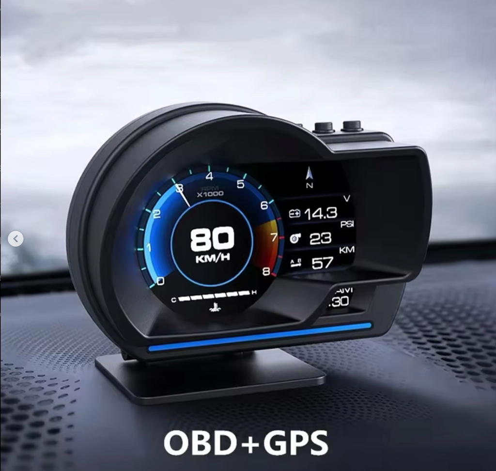 OBD2 + GPS HUD Speedometer Digital Car Display Speedometer Turbo RPM Temperature Alarm