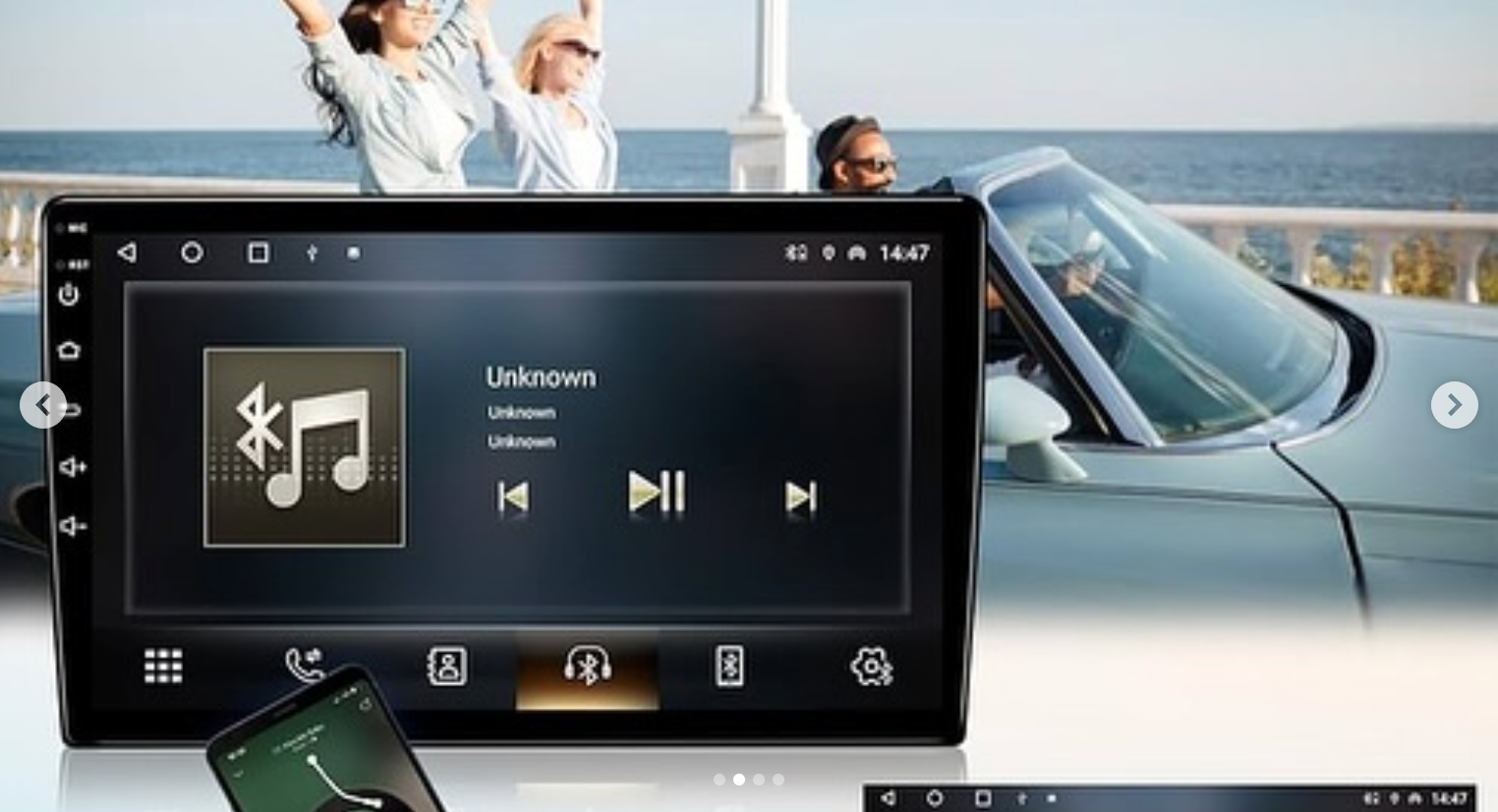 9-inch screen with Android CarPlay, 4GB RAM, 64GB storage, GPS, full HD rear camera