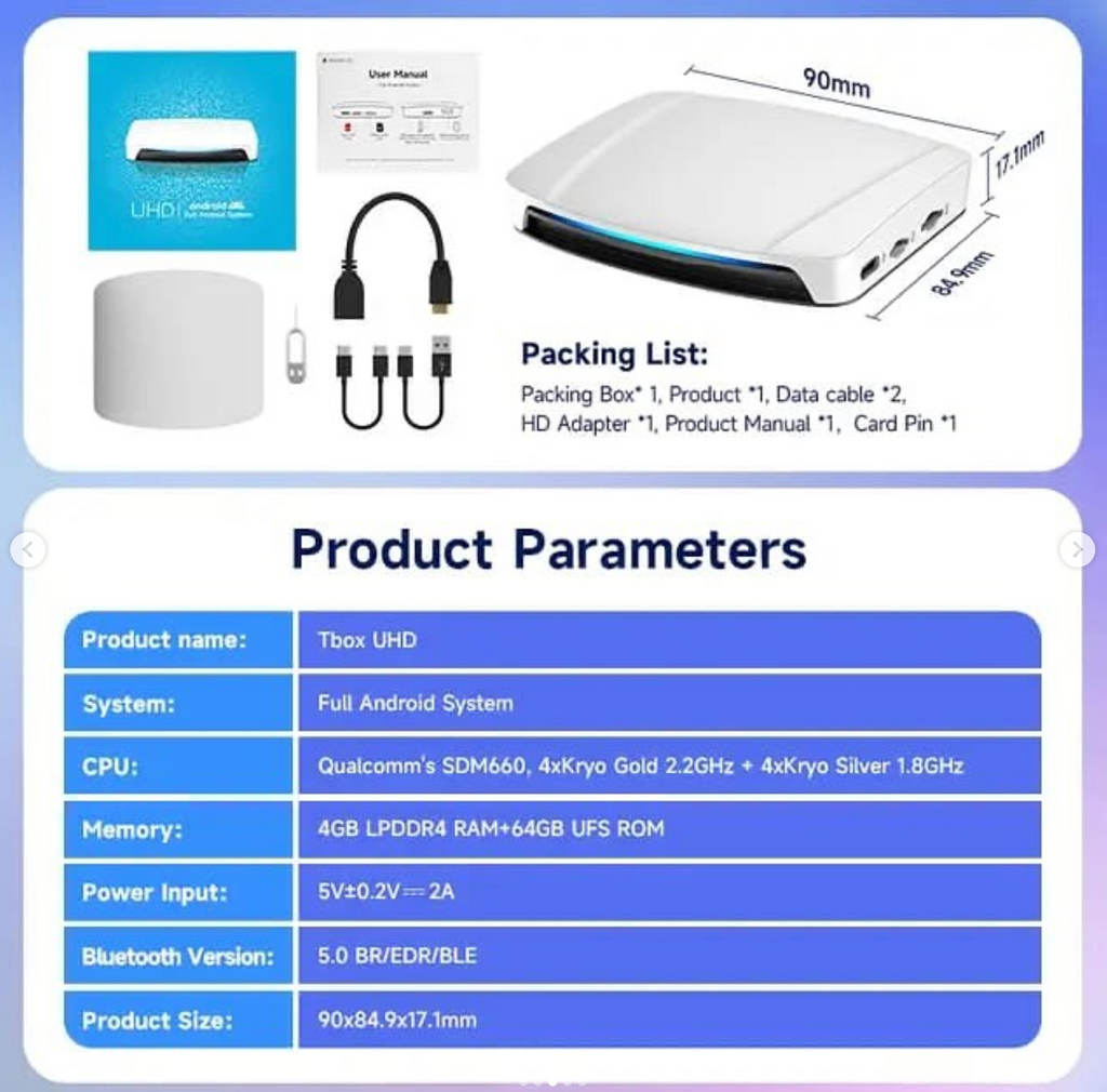 A device from Carlinkit, running Android 13 and the fastest SDM660 8-core processor.