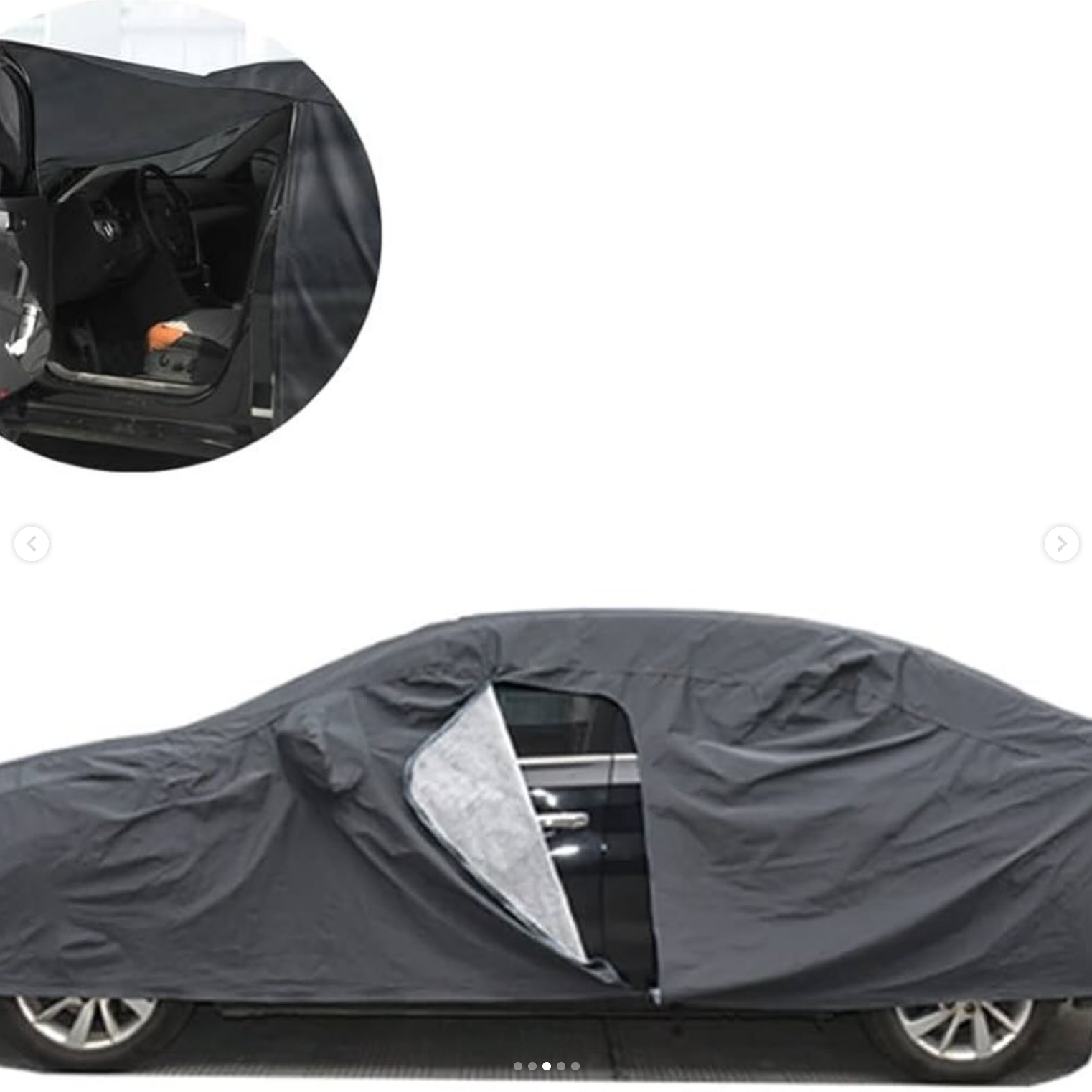 Double Layer Quilted Car Cover Waterproof Sun Dust Resistant Grey Salon Size Pocket Size 11