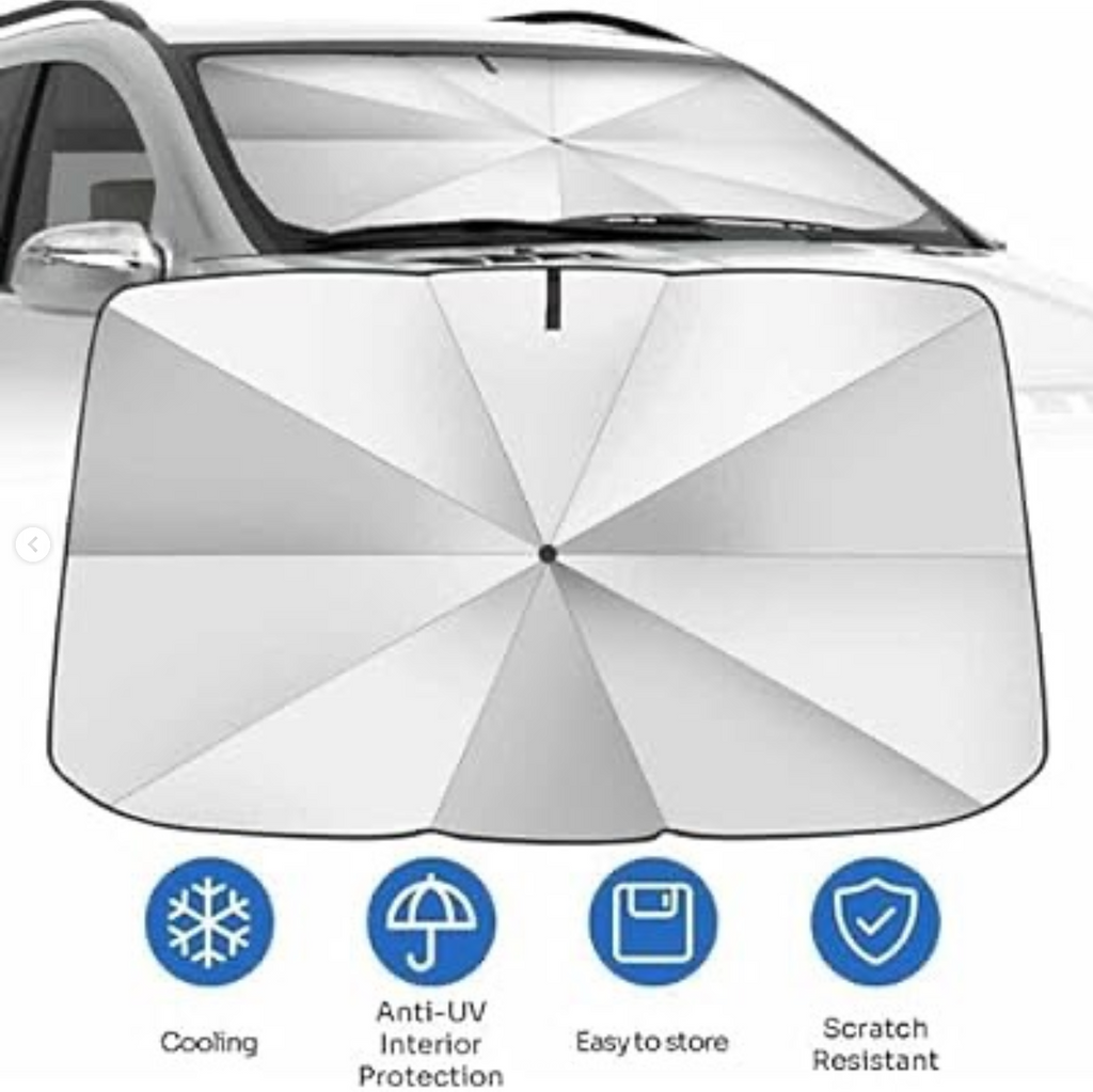 Foldable car umbrella to resist direct sunlight and heat insulation to effectively reduce the temperature inside the car