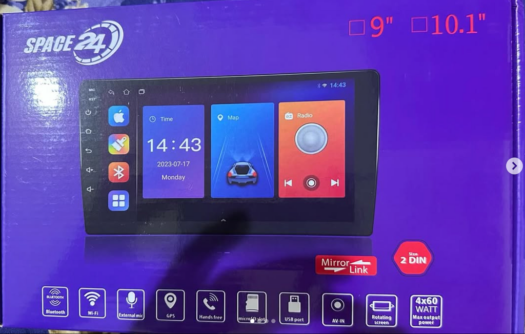 9-inch screen, 2GB RAM, 32GB Android system, GPS included.