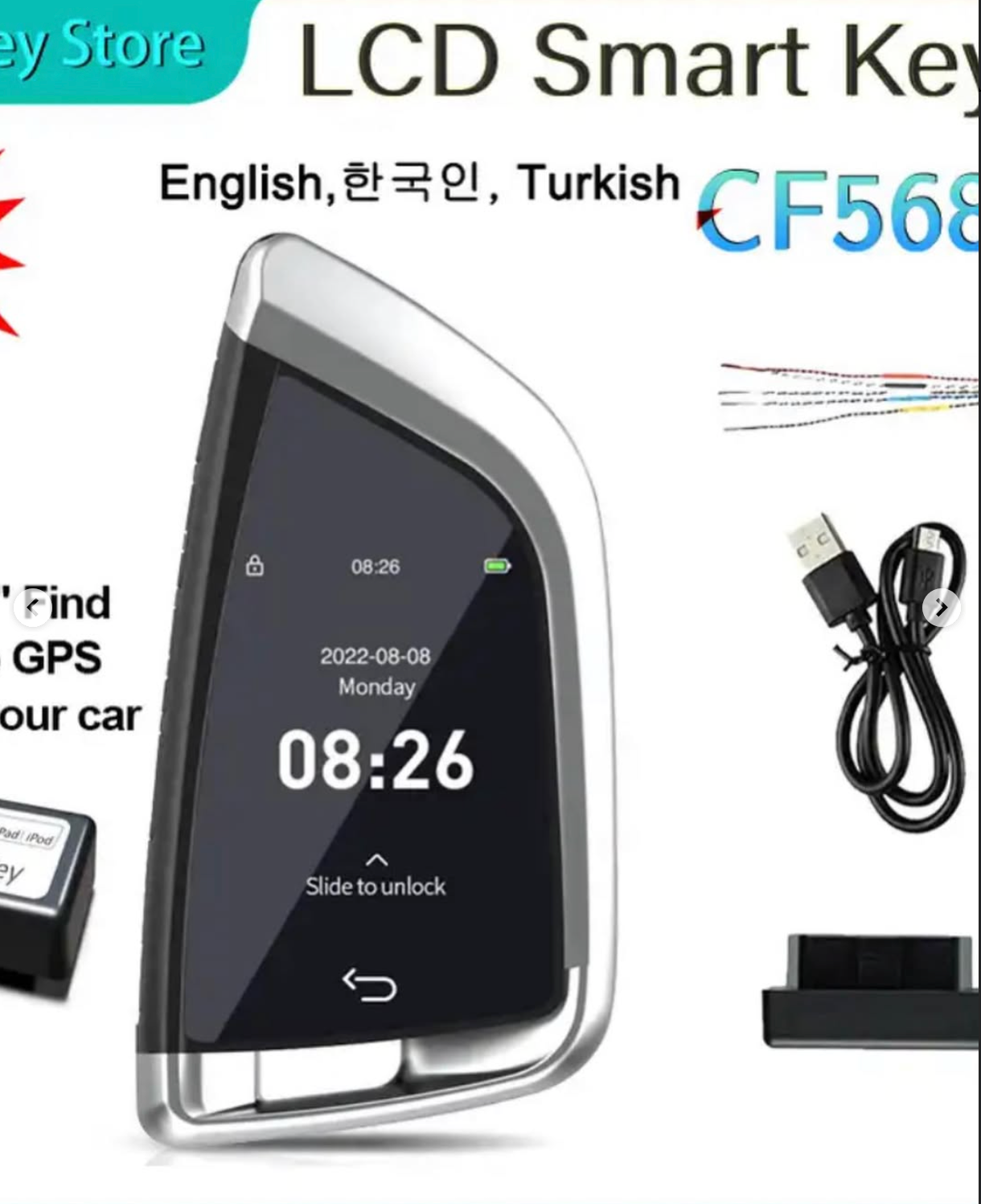 With a high quality LCD screen, it allows you to set a phone number on the screen in case it is lost, so that the person who has your keys can contact you.