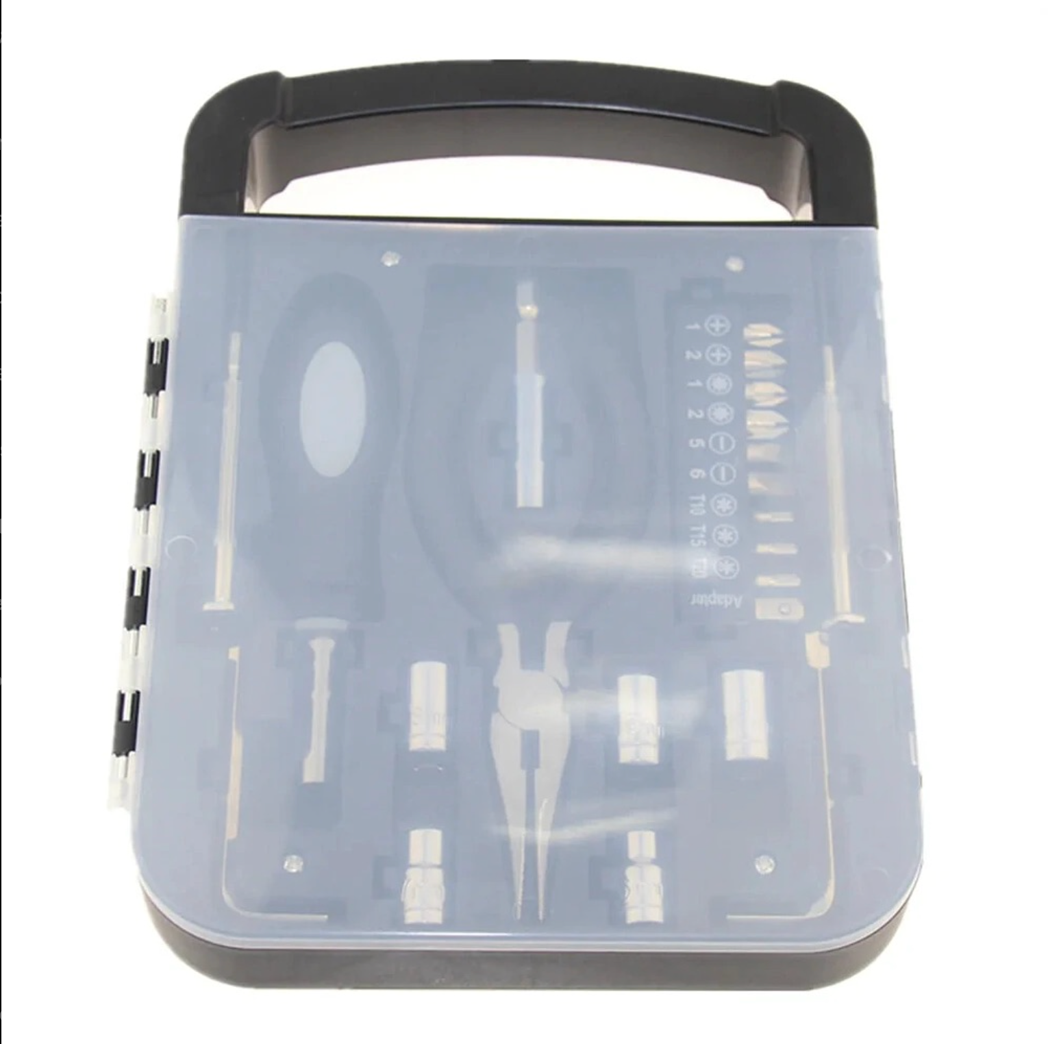 22-Piece Portable Steel Tool Set with Transparent Transport Box