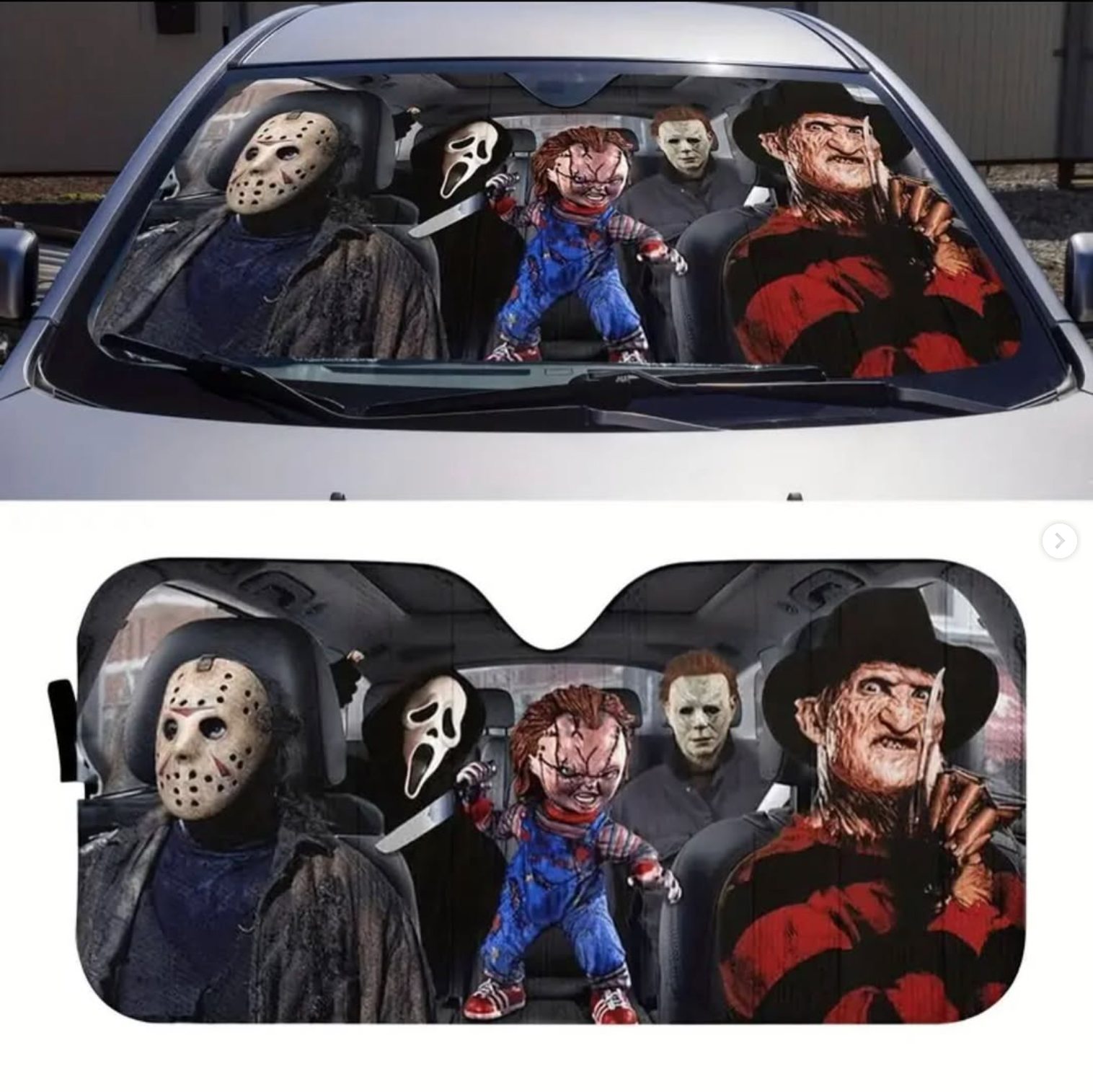 Halloween Horror Movie Design Car Windshield Sunshade