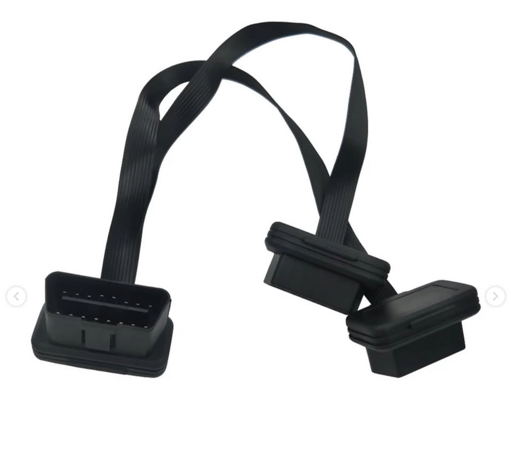 High-quality dual 16-pin diagnostic extension cable fits most cars with an OBD2 adapter. Safe and strong.