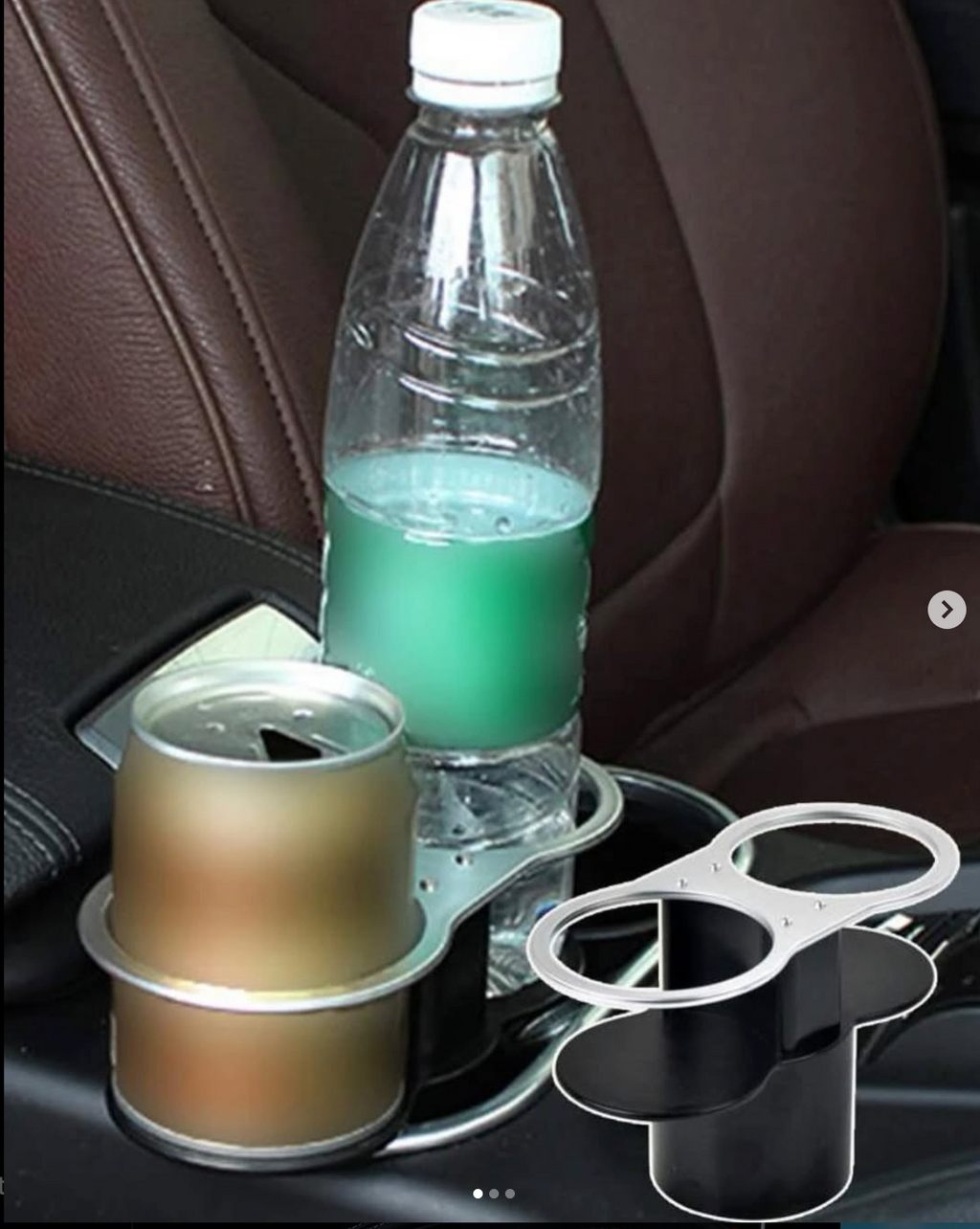 Dual Cup Holder and Car Organizer Black