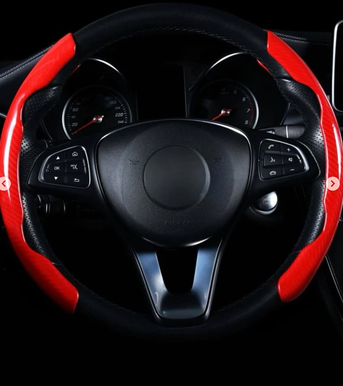 Carbon fiber cover available in black and red