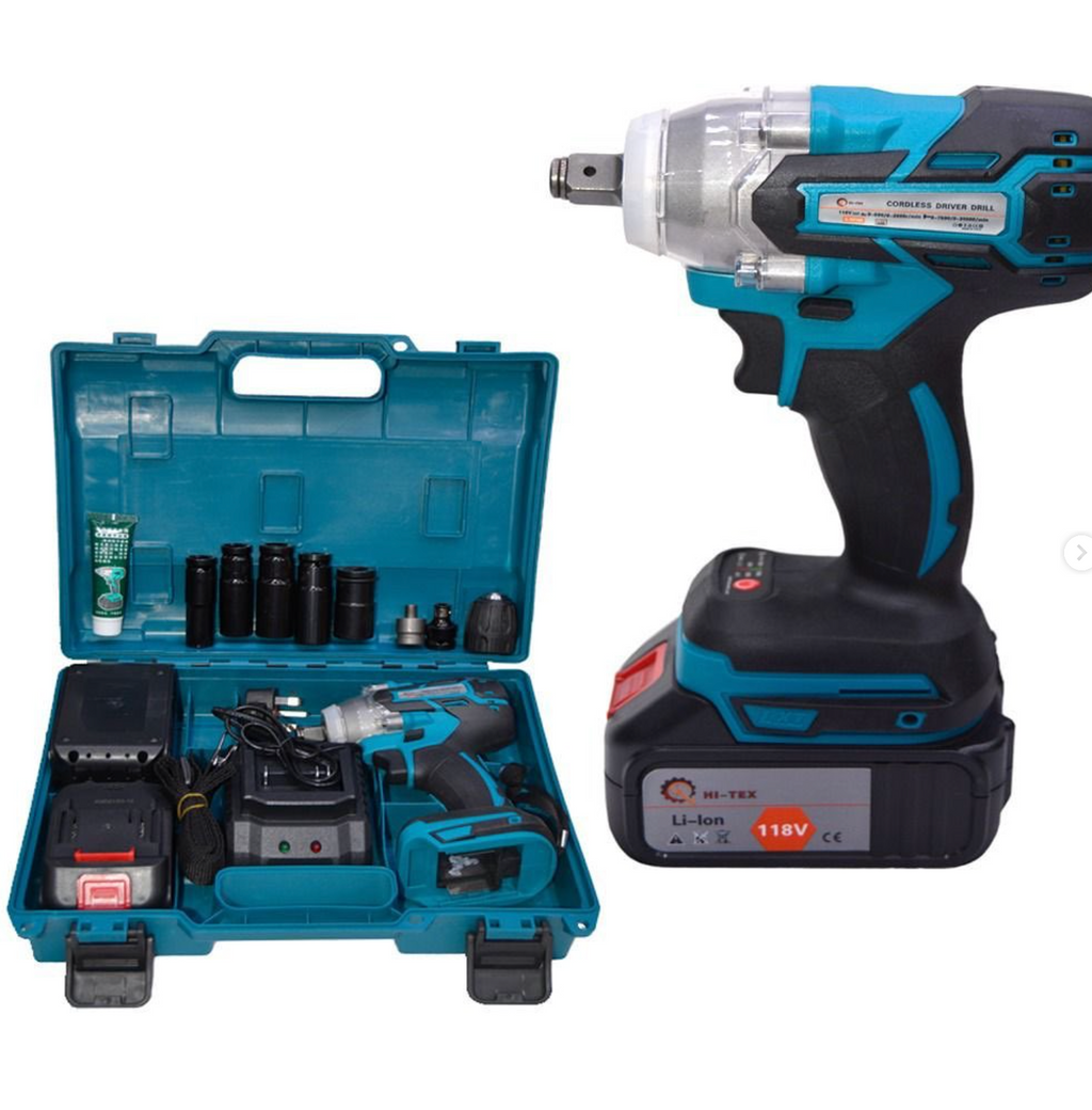 Electric screwdriver with a variety of screws of different sizes and gauges, high-speed torque